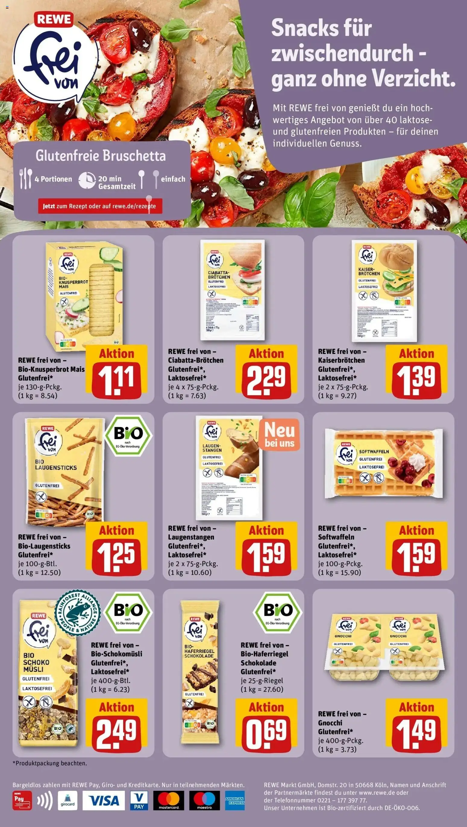 REWE Prospekt ab 10.08.2026 zum Blättern » Angebote | Seite: 18 | Produkte: Musli, Gnocchi, Mais, Schokolade