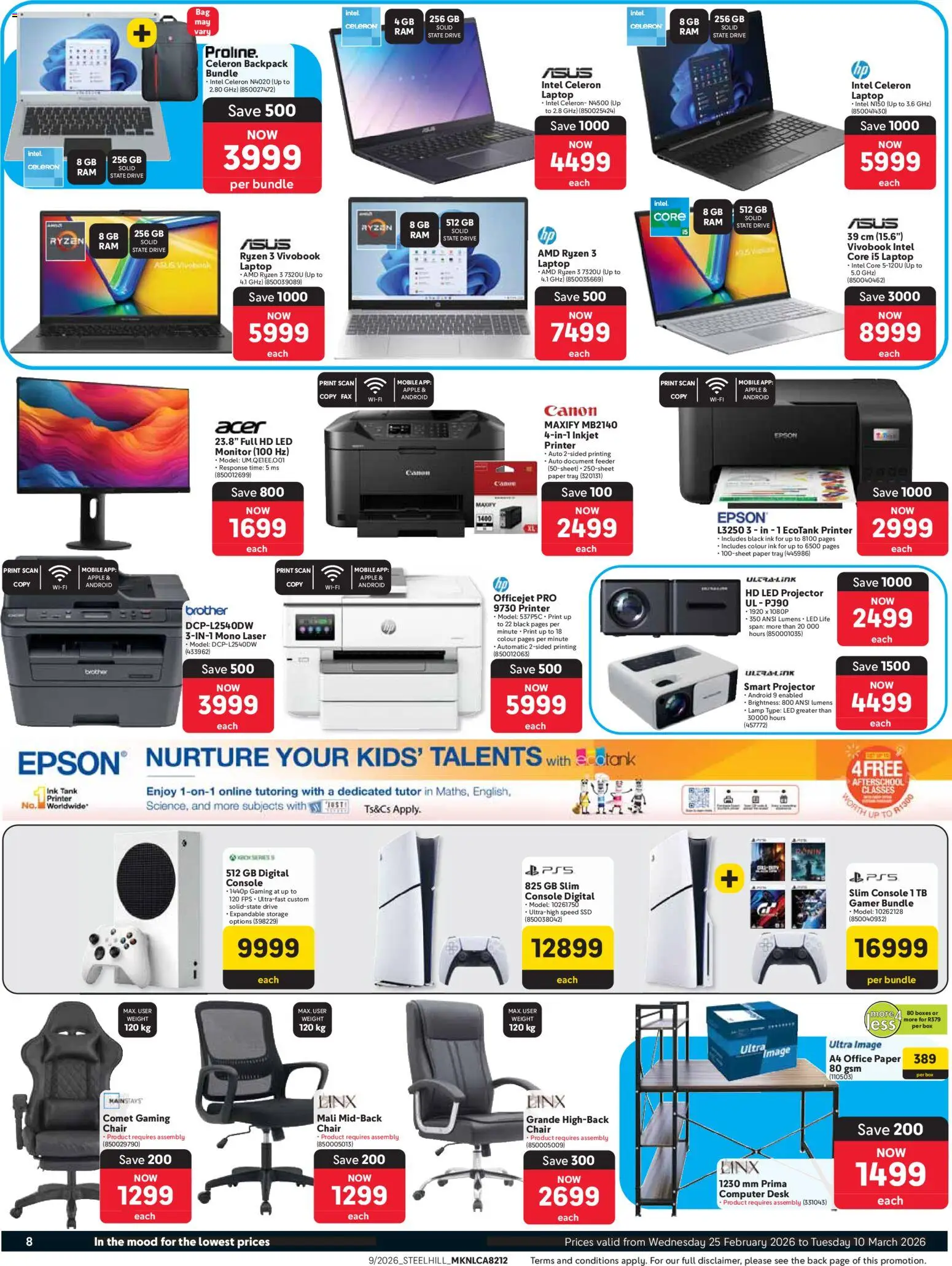 New Makro catalogue – valid from 25.02.2026 | Page: 8 | Products: Monitor, Desk, Laptop, Chair