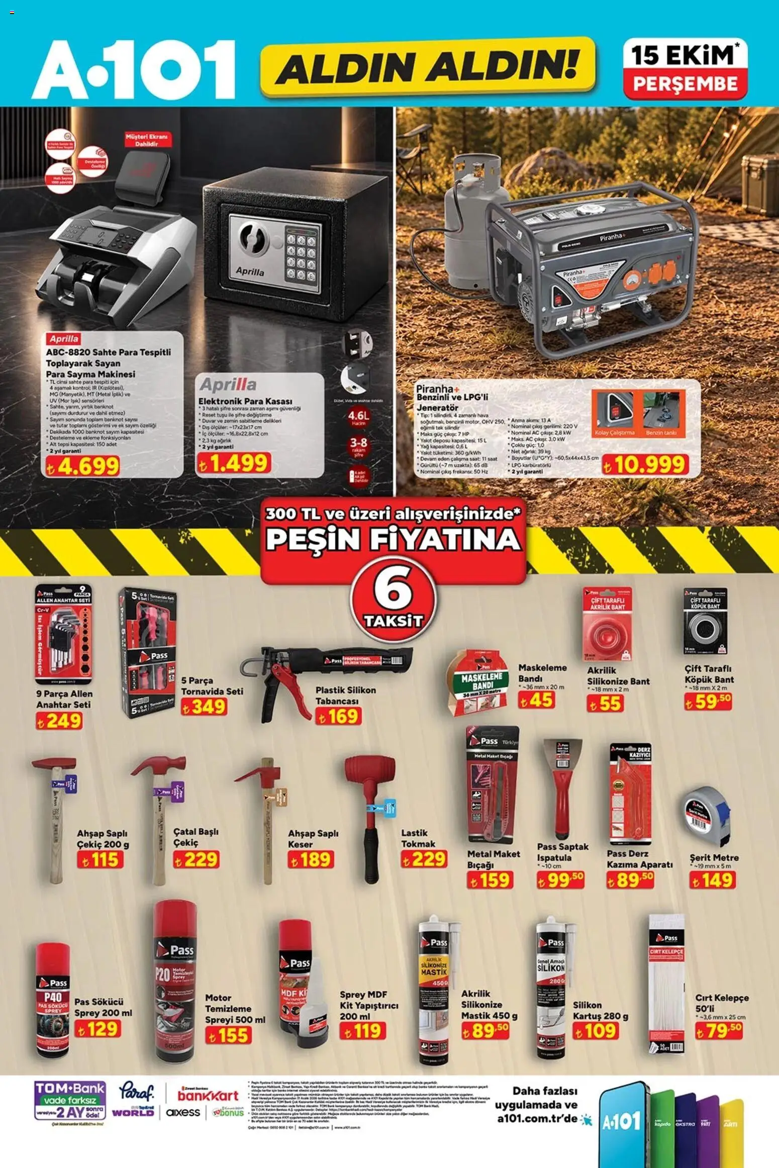 A101 - Katalog Aldın Aldın - 15 Ekim 2026 tarihinden itibaren geçerlidir | Sayfa: 7 | Ürünler: Lastik, Yağ, Kartuş, Ağırlık