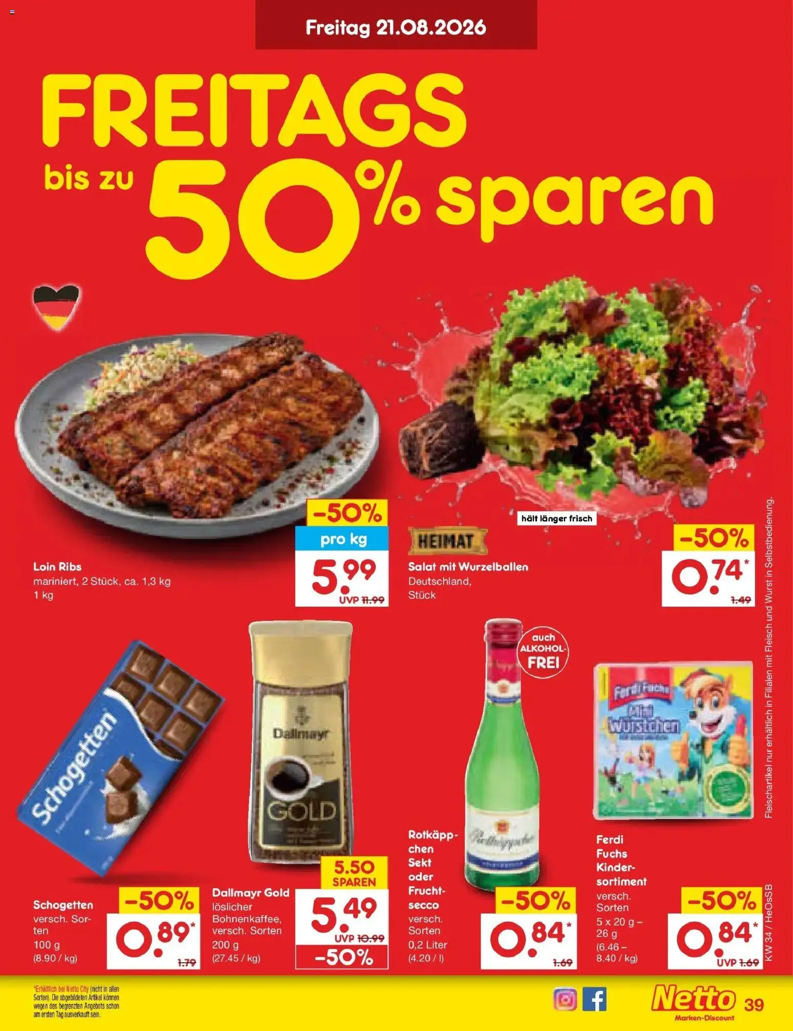 Netto Marken-Discount Prospekt Kröpelin – gültig ab 17.08.2026 | Seite: 57 | Produkte: Sekt, Dallmayr, Alkohol, Wurst