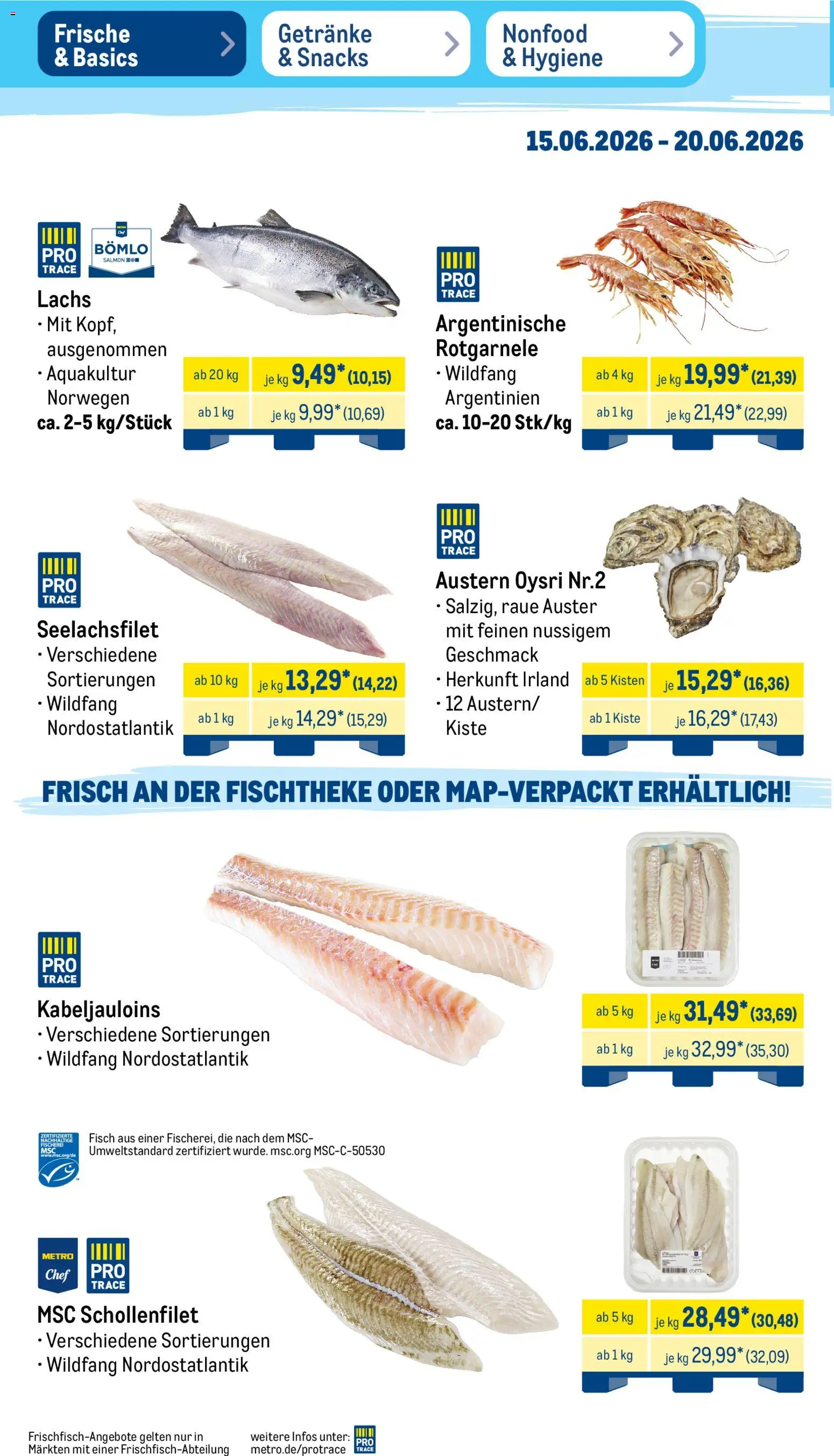 Metro Non Food & Hygiene – gültig ab 15.06.2026 | Seite: 40 | Produkte: Fisch, Lachs