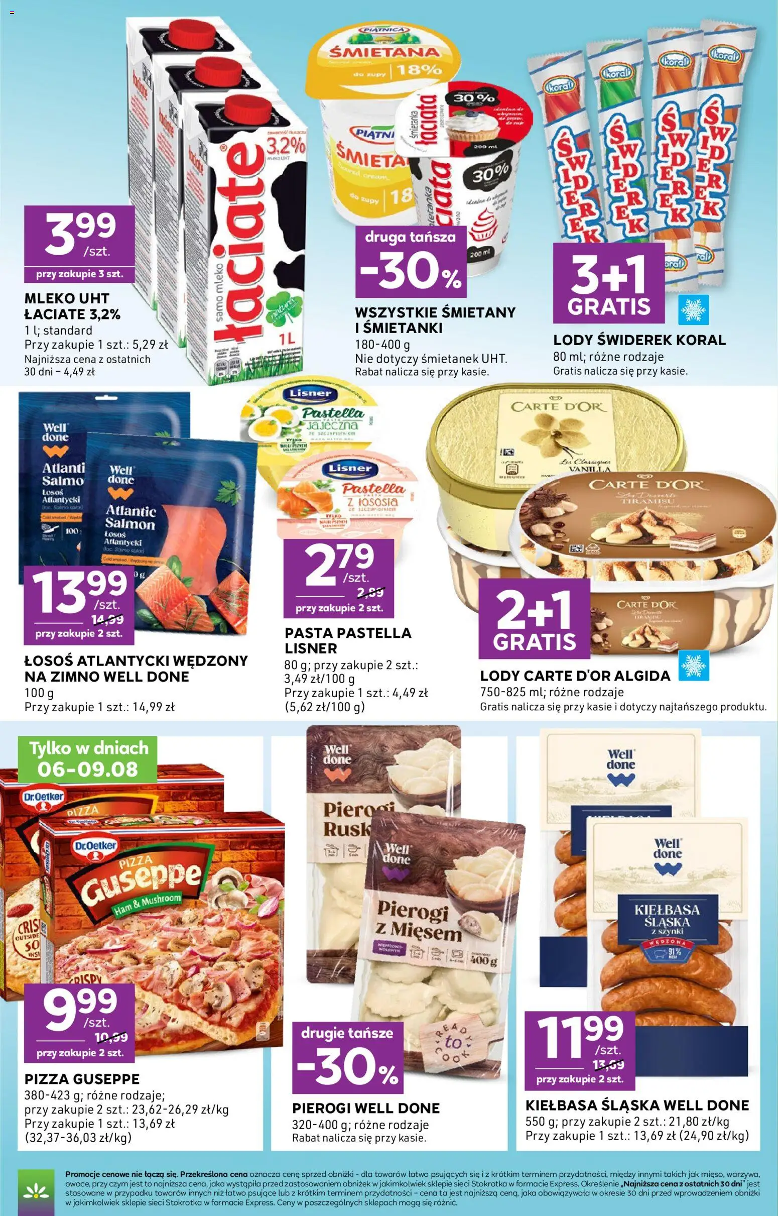 Stokrotka gazetka - Express od 06.08.2026 | Strona: 4 | Produkty: Stokrotka, Pizza, Śmietana, Lody