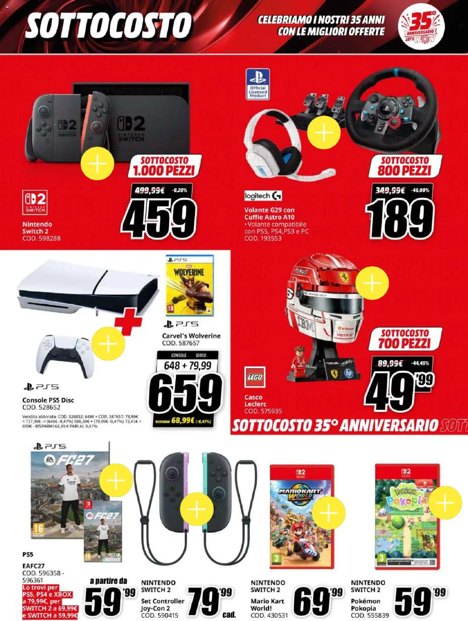 Volantino Media World del 06/10/2026 | Pagina: 21 | Prodotti: PC, Cuffie, Gioco, LEGO
