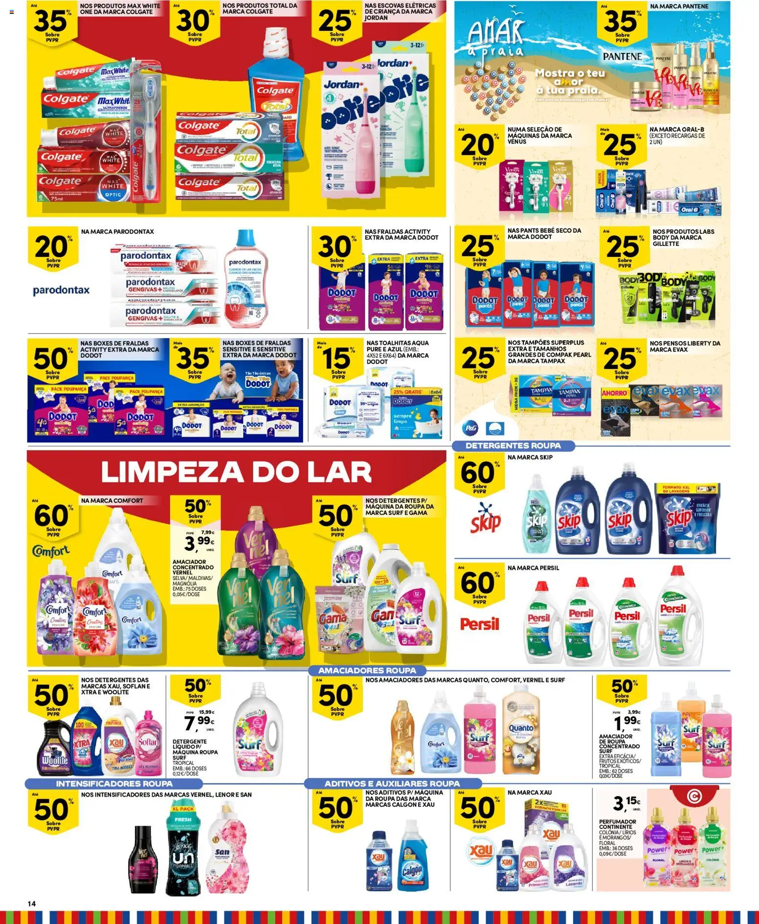 Continente Madeira │ válido de 28/07/2026 | Página: 14 | Produtos: Fraldas, Detergente, Persil