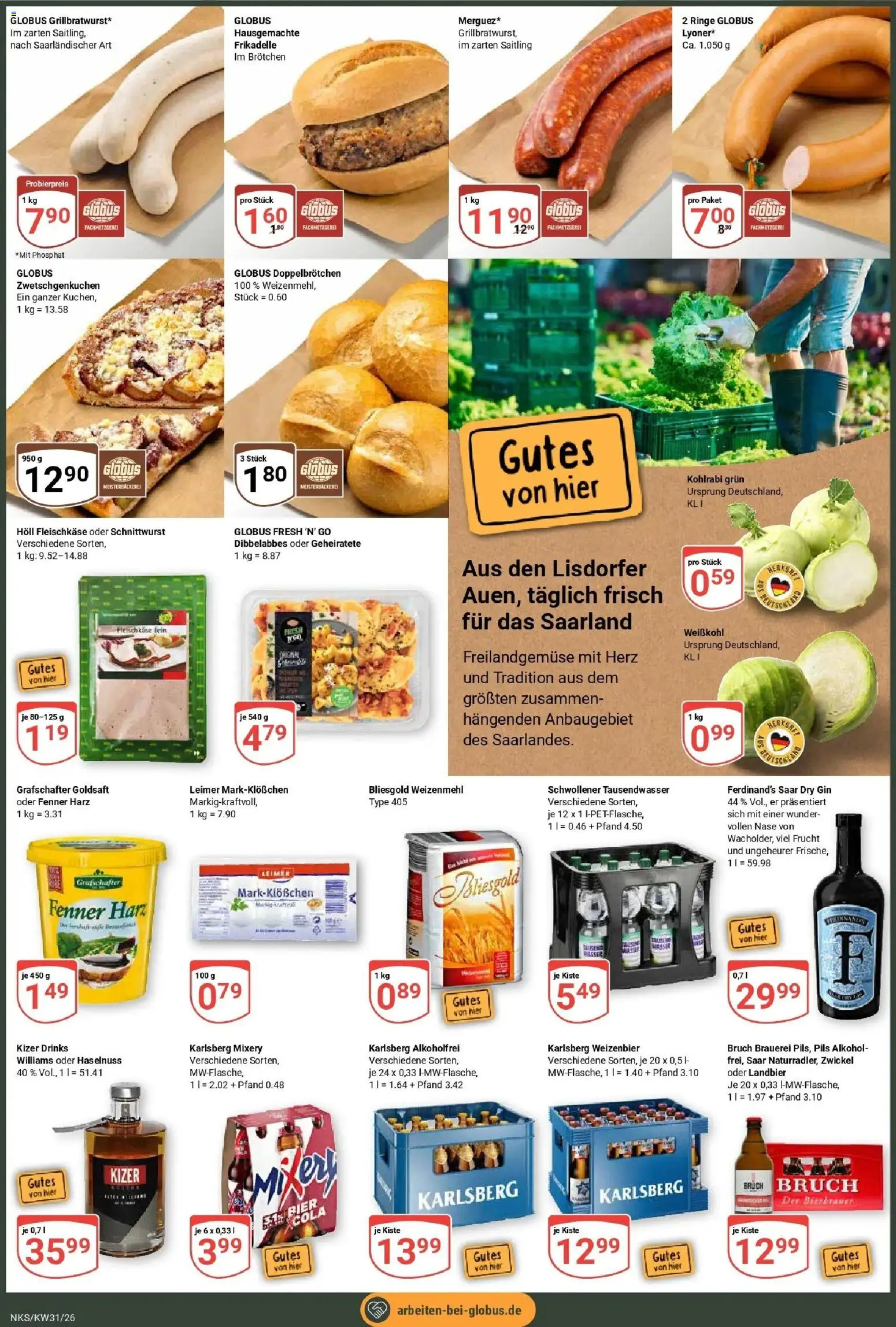 Globus Prospekt Neunkirchen – gültig ab 27.07.2026 | Seite: 2 | Produkte: Cola, Bier, Pils, Gin