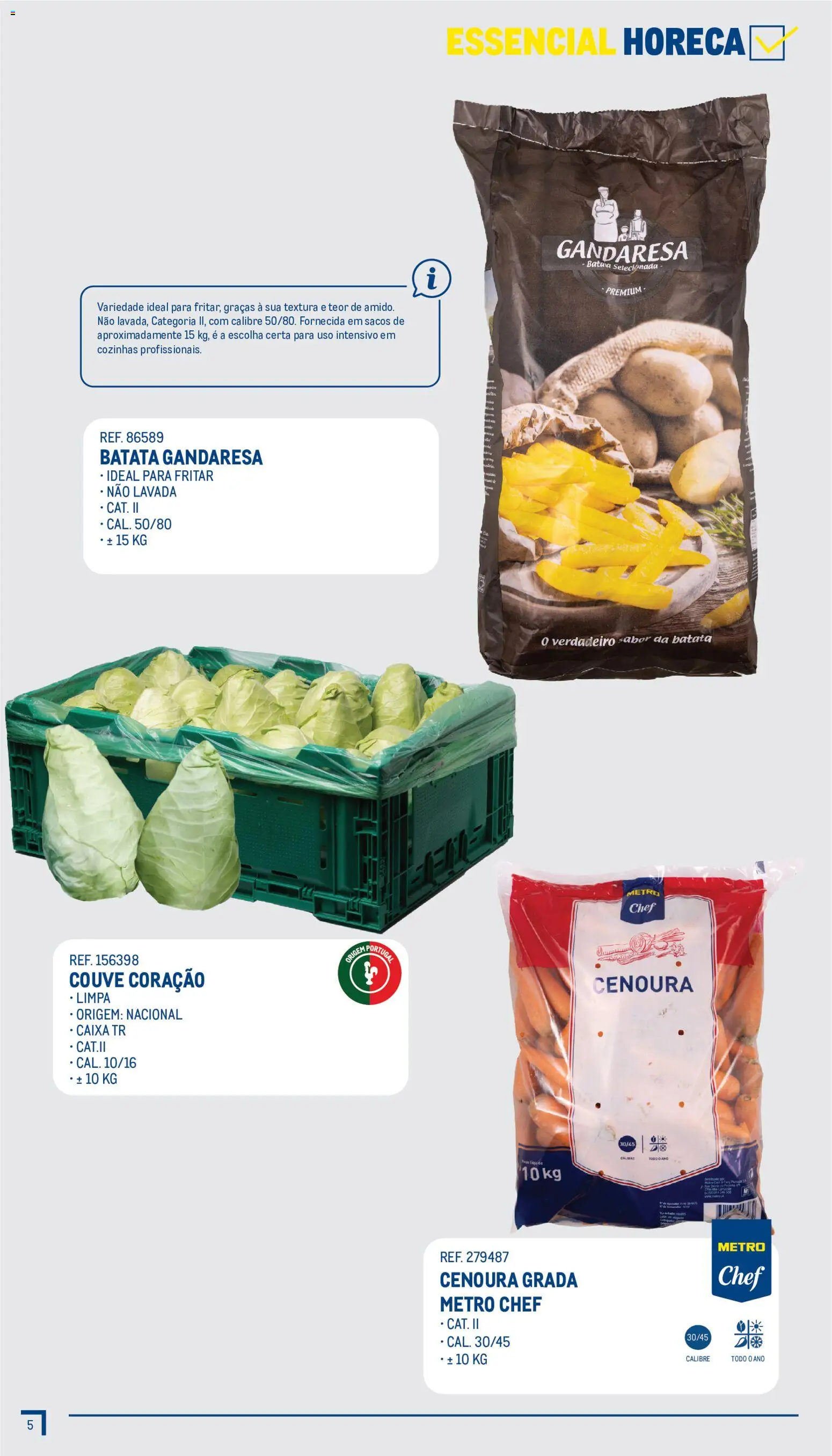 Makro Guia Essenciais │ válido de 12/10/2026 | Página: 5 | Produtos: Batata, Caixa, Cenoura, Couve