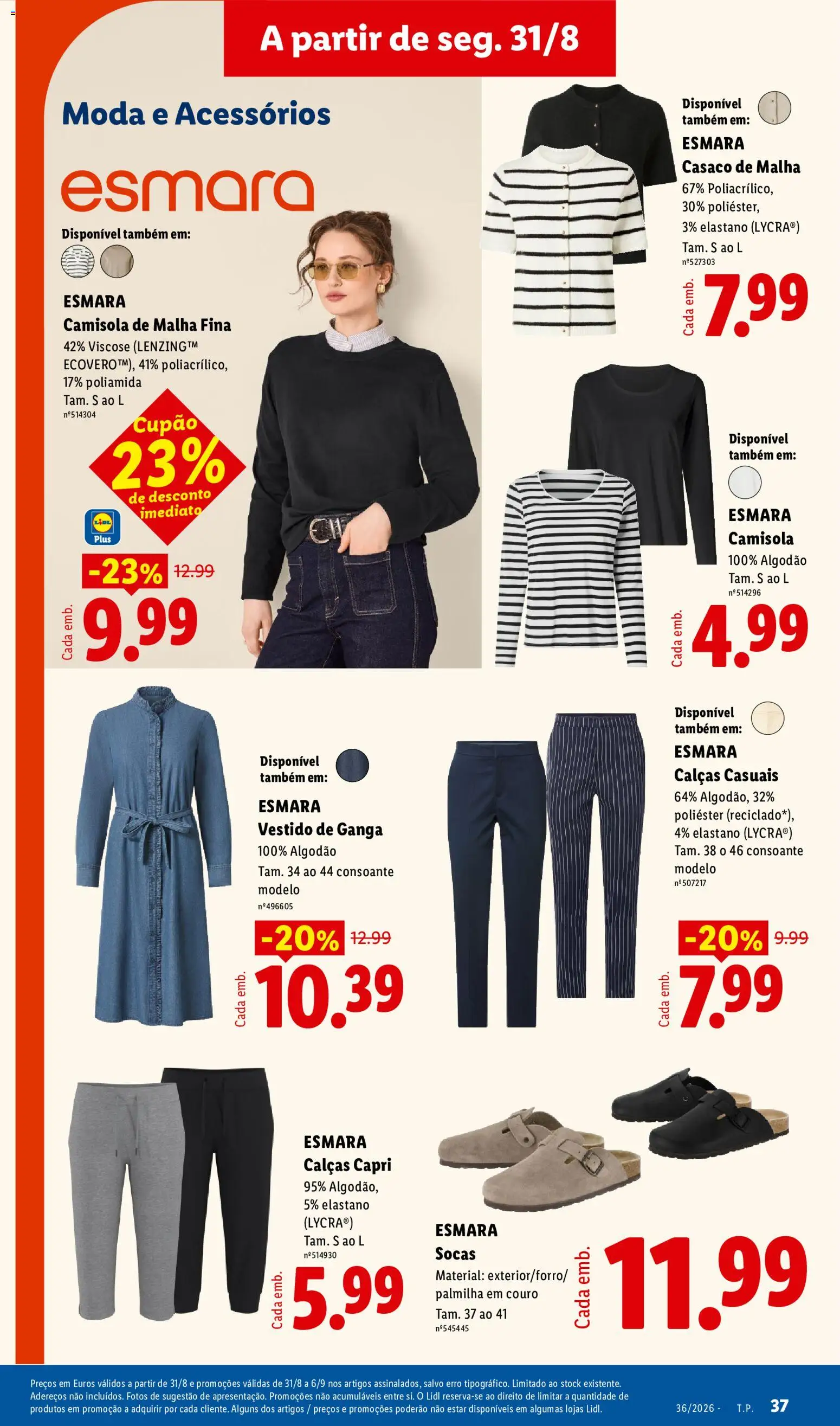 Lidl folheto │ válido de 31/08/2026 | Página: 37 | Produtos: Casaco, Algodão, Calças, Camisola