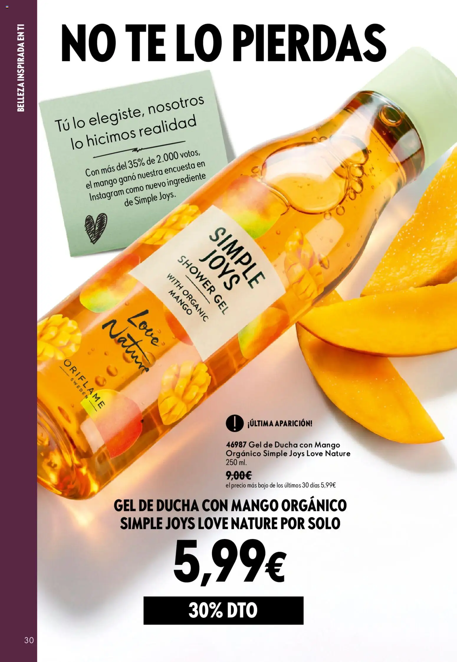 Oriflame - Catálogo Campaña 13 │ válido desde el 16/09/2026 | Página: 30 | Productos: Gel de ducha, Té, Mango, Ducha