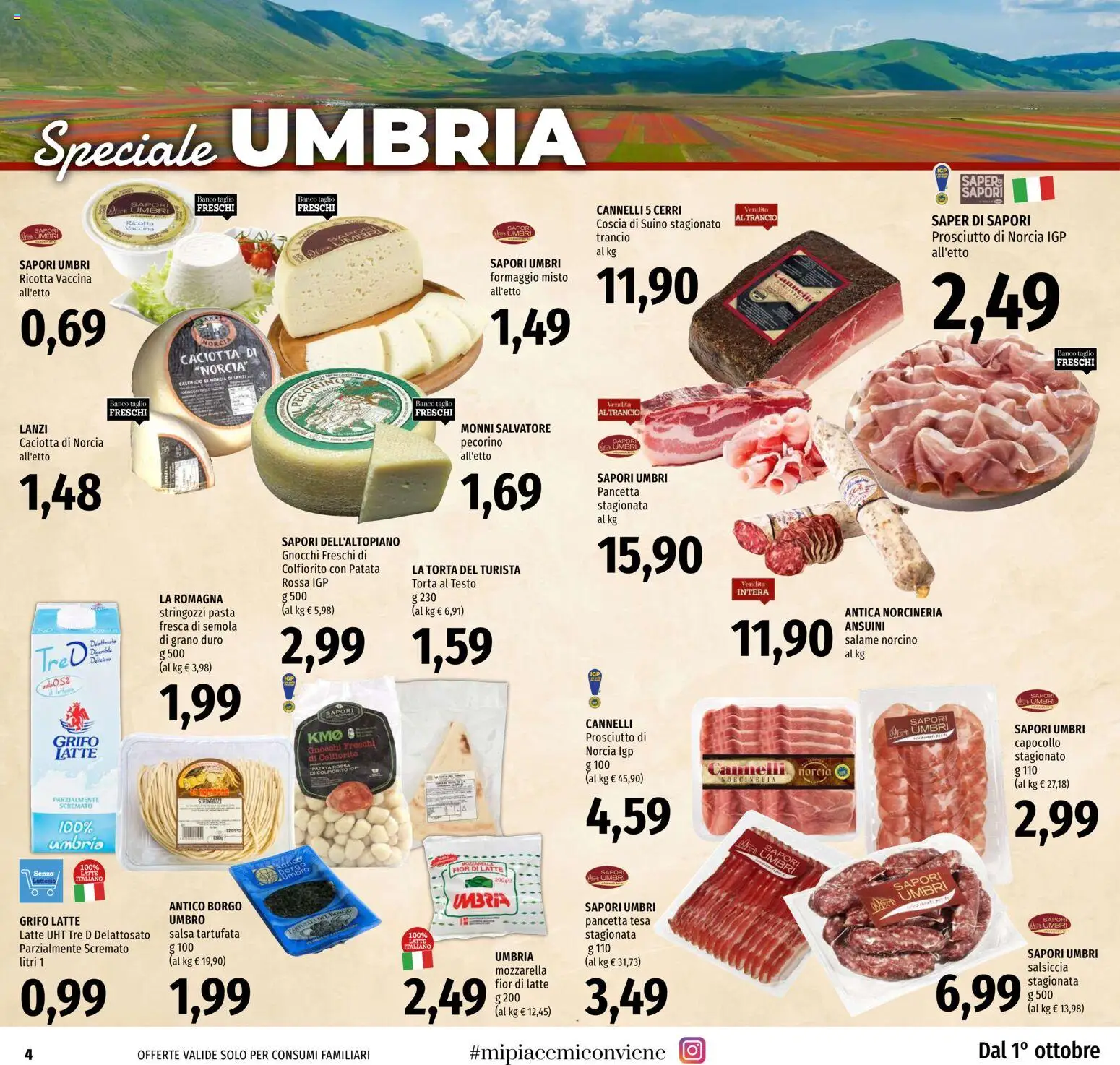 Volantino EMI del 01/10/2026 | Pagina: 4 | Prodotti: Taglio, Latte, Torta, Gnocchi
