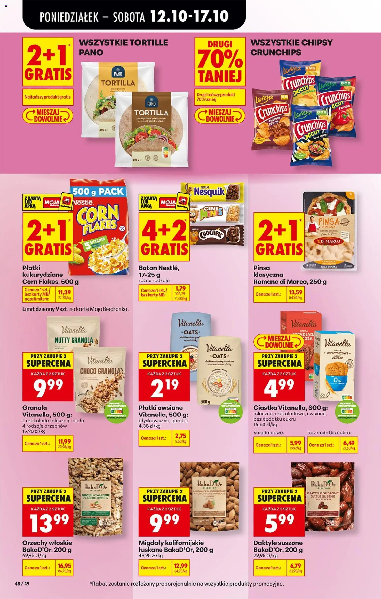 Biedronka Polsko leták - Codziennie niskie ceny od 12.10.2026 | Strana: 74 | Produkty: Nesquik, Tortilla, Mandle, Vlašské ořechy