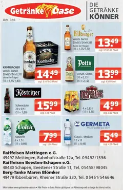 Angebote - Getränke Oase: Getränkeangebote ab 28.09.2026 gültig