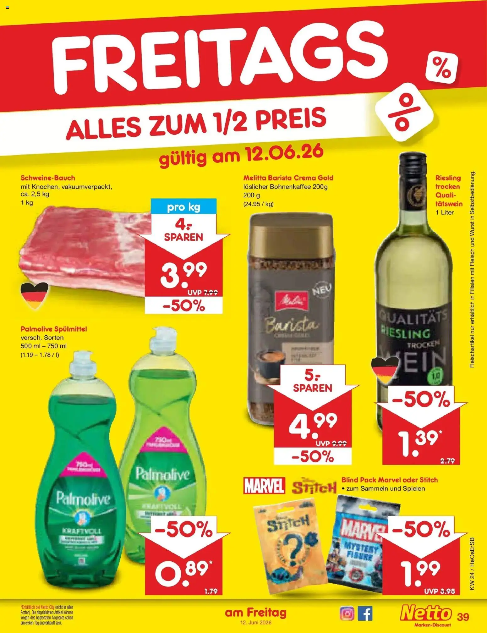 Netto Marken-Discount Prospekt Kröpelin – gültig ab 08.06.2026 | Seite: 59 | Produkte: Melitta, Schweinebauch, Wurst, Fleisch
