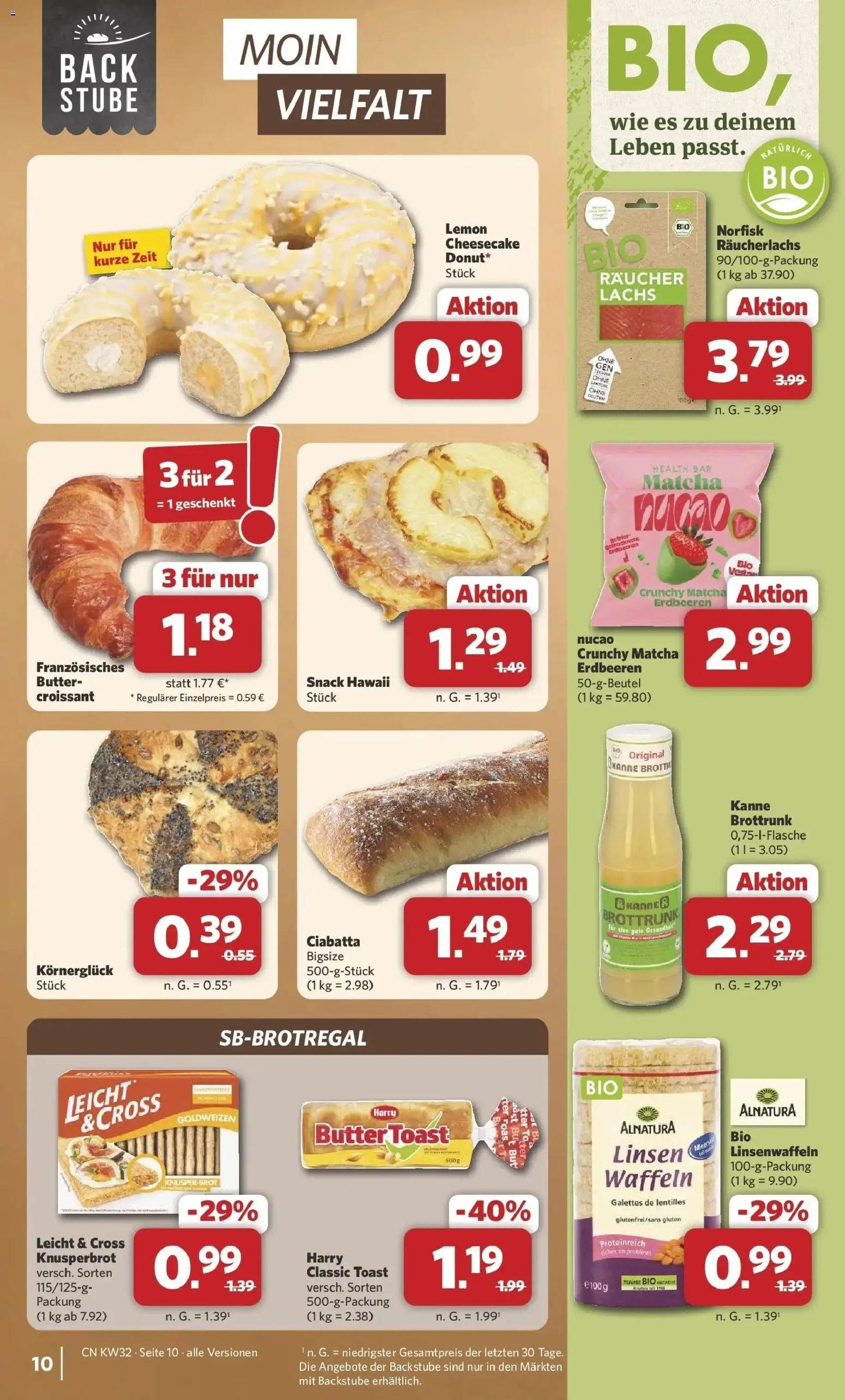 Combi Prospekt Borchen (ab 03.08.2026) zum Blättern | Seite: 10 | Produkte: Butter, Croissant, Räucherlachs, Brot