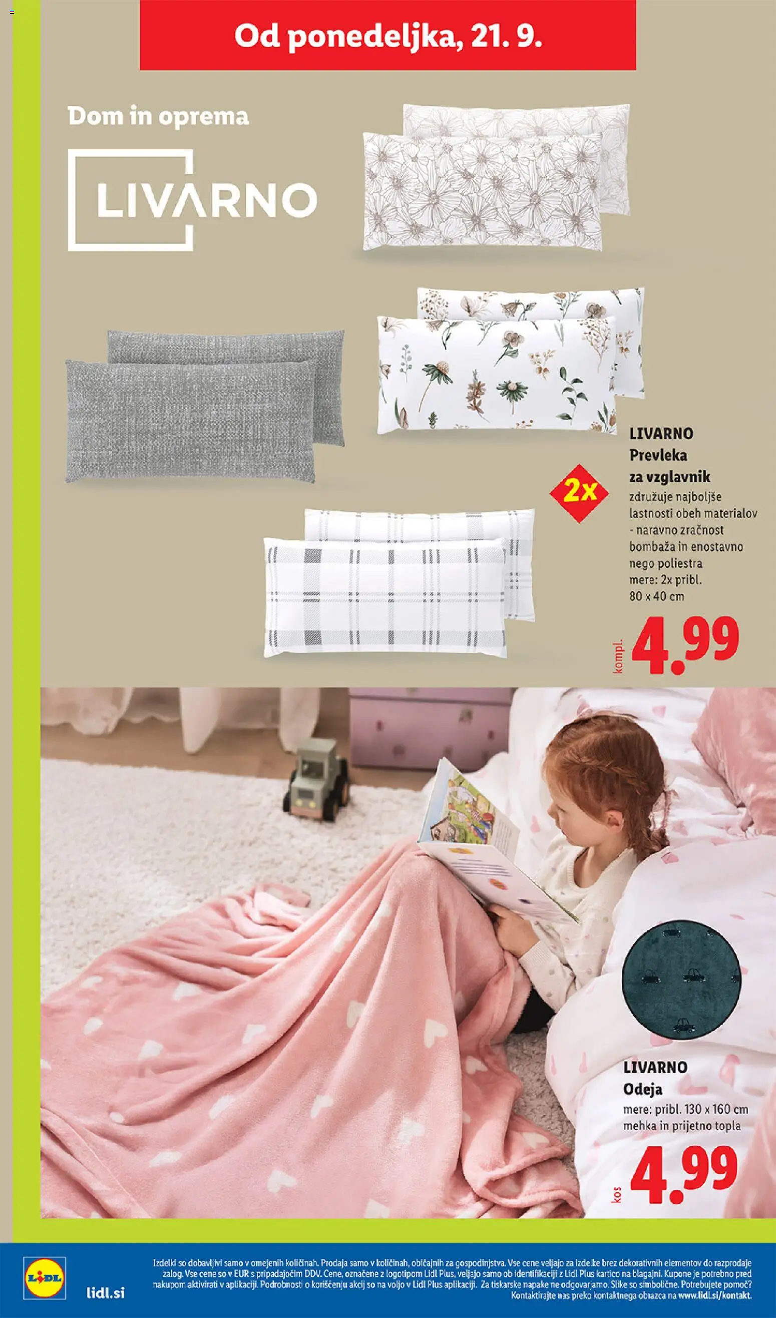 Novi Lidl katalog ponudbe – veljaven od 17.09.2026 | Stran: 56 | Izdelki: Vzglavnik, Prevleka, Odeja