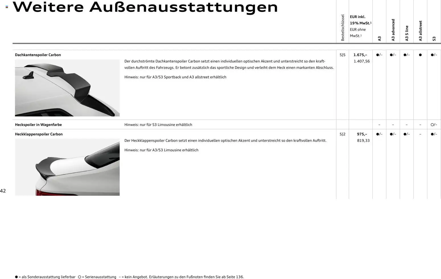 Audi A3 – gültig ab 28.10.2025 | Seite: 42