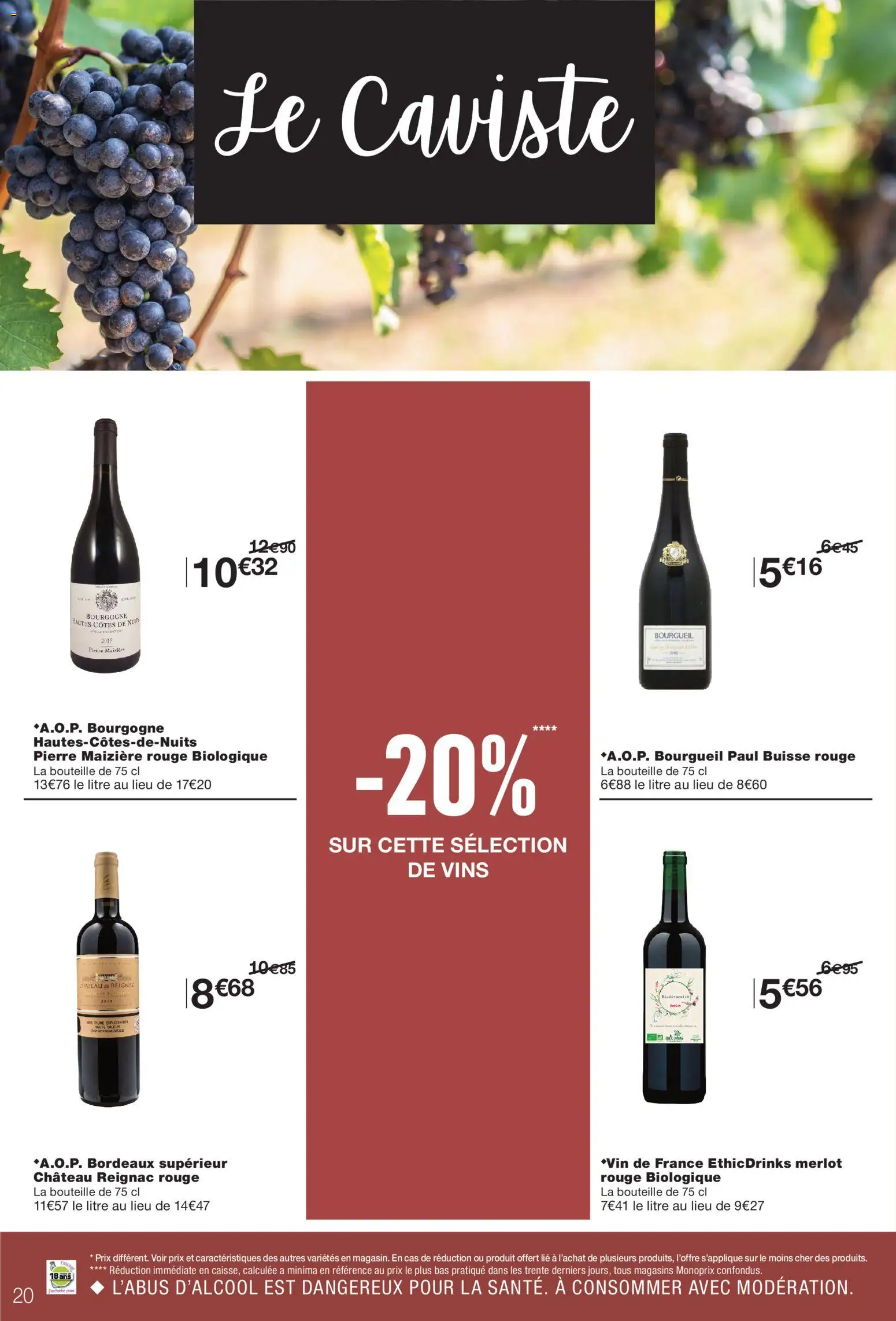 {H1} | Page: 20 | Produits: Bordeaux superieur, Bourgogne, Bouteille
