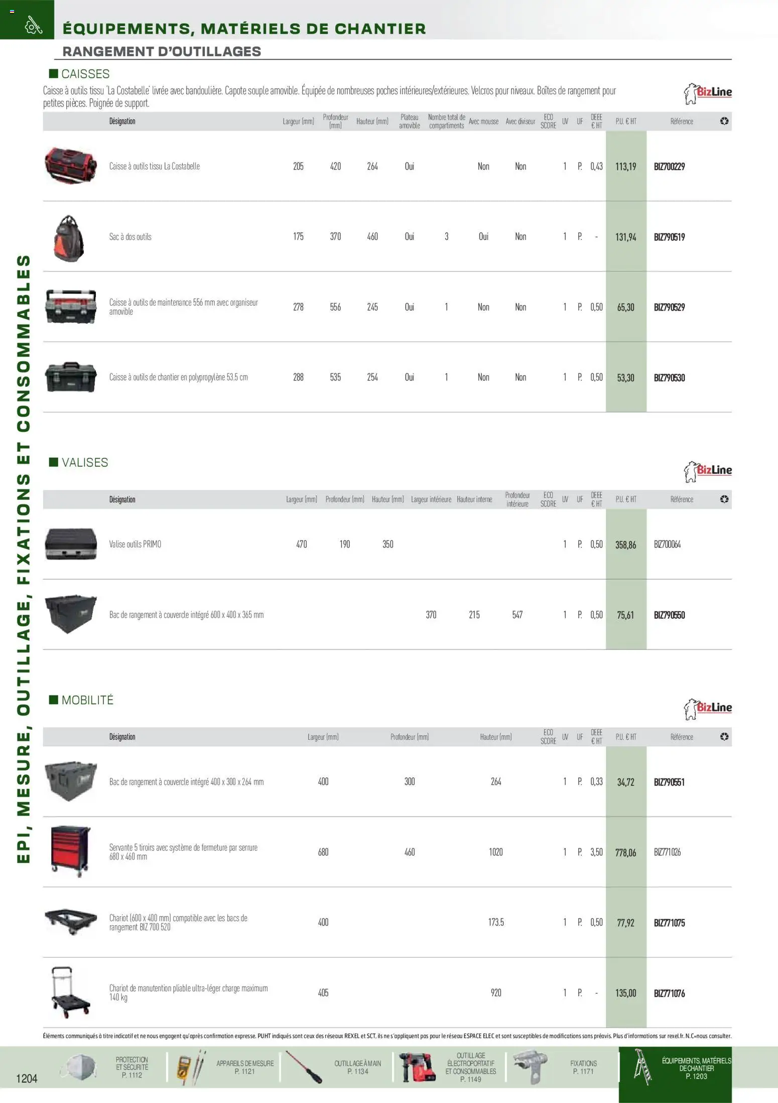 {H1} | Page: 95 | Produits: Plateau, Tiroirs, Sac à dos, Valise