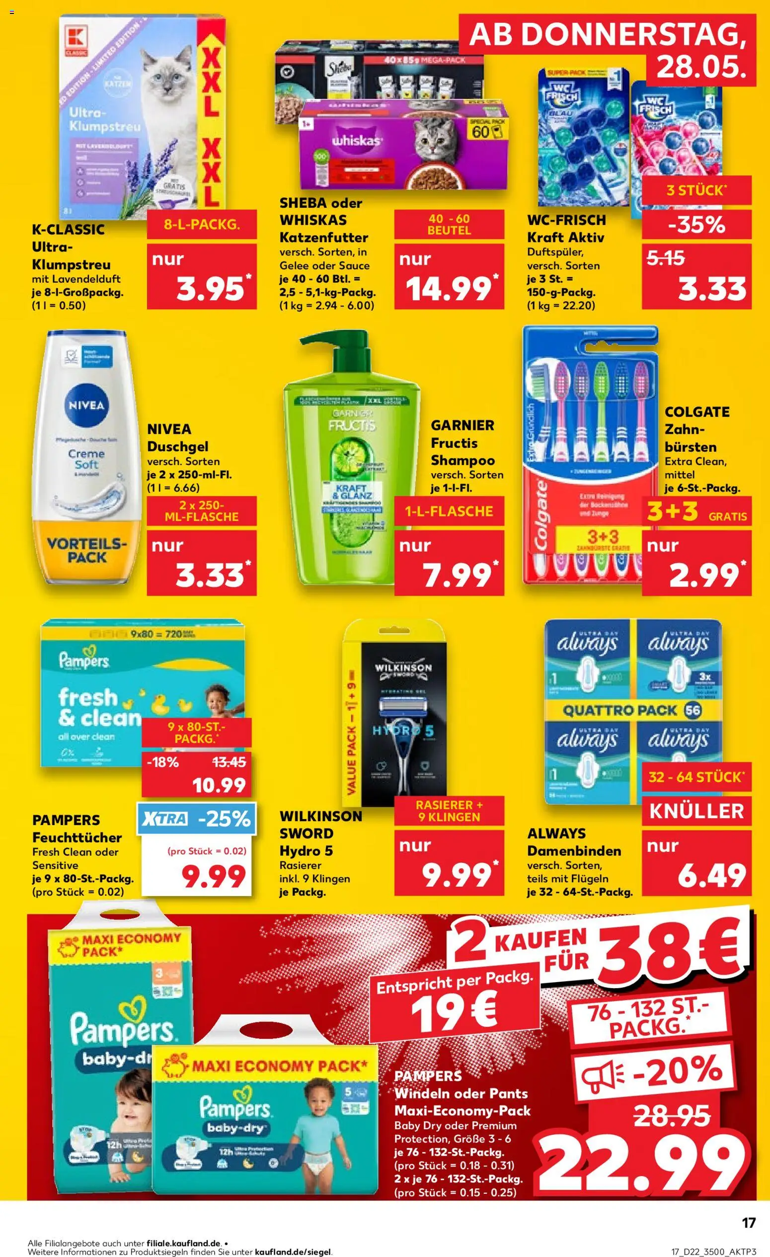 Kaufland Prospekt Rostock – gültig ab 28.05.2026 | Seite: 17 | Produkte: Rasierer, Pampers, Creme, Shower Gel
