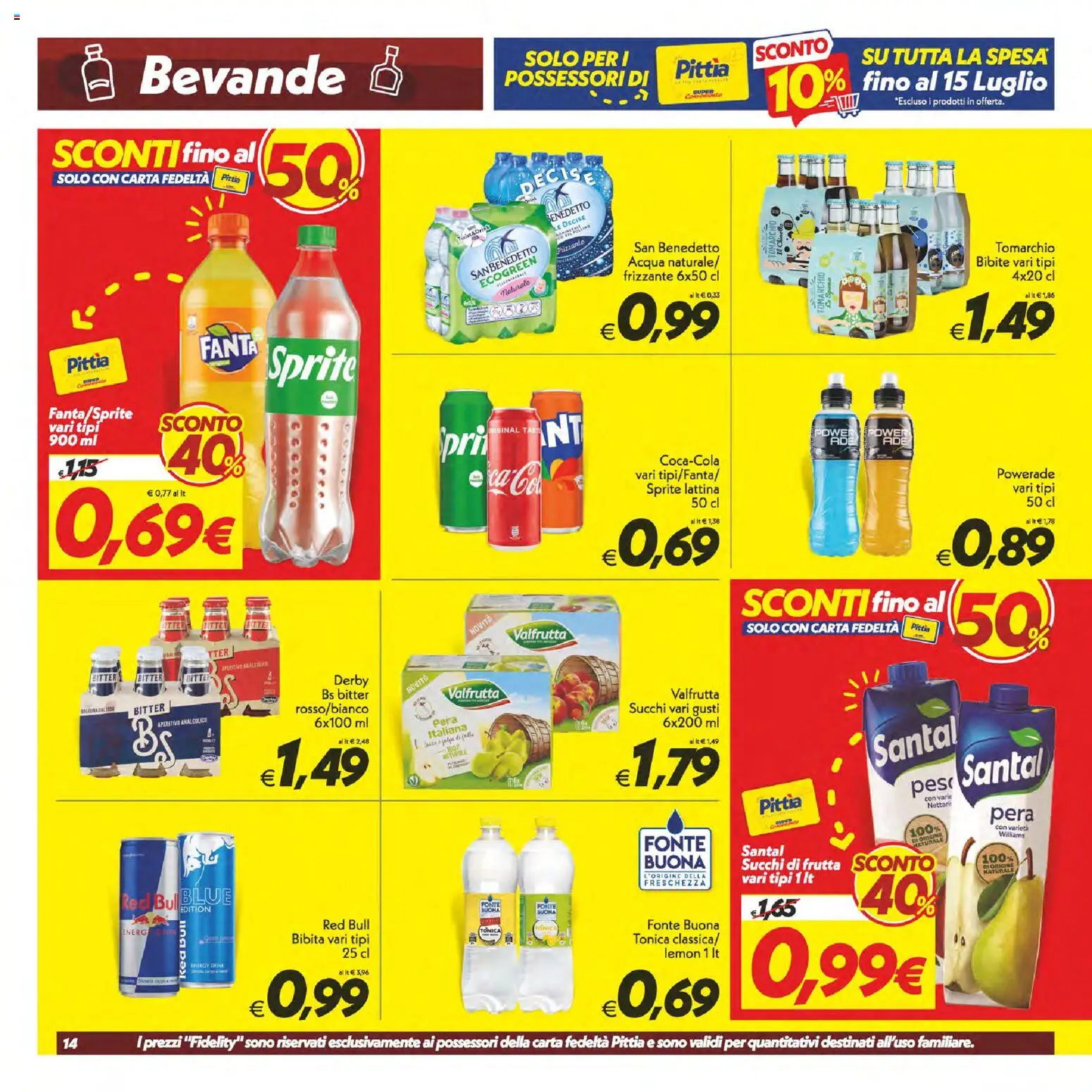 Volantino SuperConveniente del 02/07/2026 | Pagina: 14 | Prodotti: Acqua, Frutta, Bibite, Fanta
