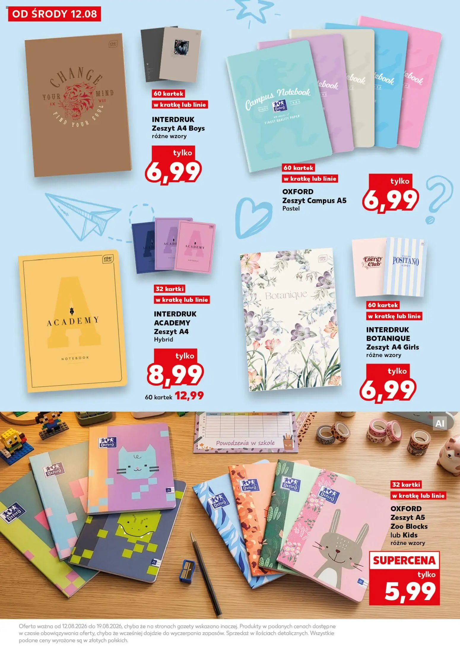 Kaufland gazetka - Wszystko do szkoły od 12.08.2026 | Strona: 9 | Produkty: Notebook, Zeszyt, Gazety
