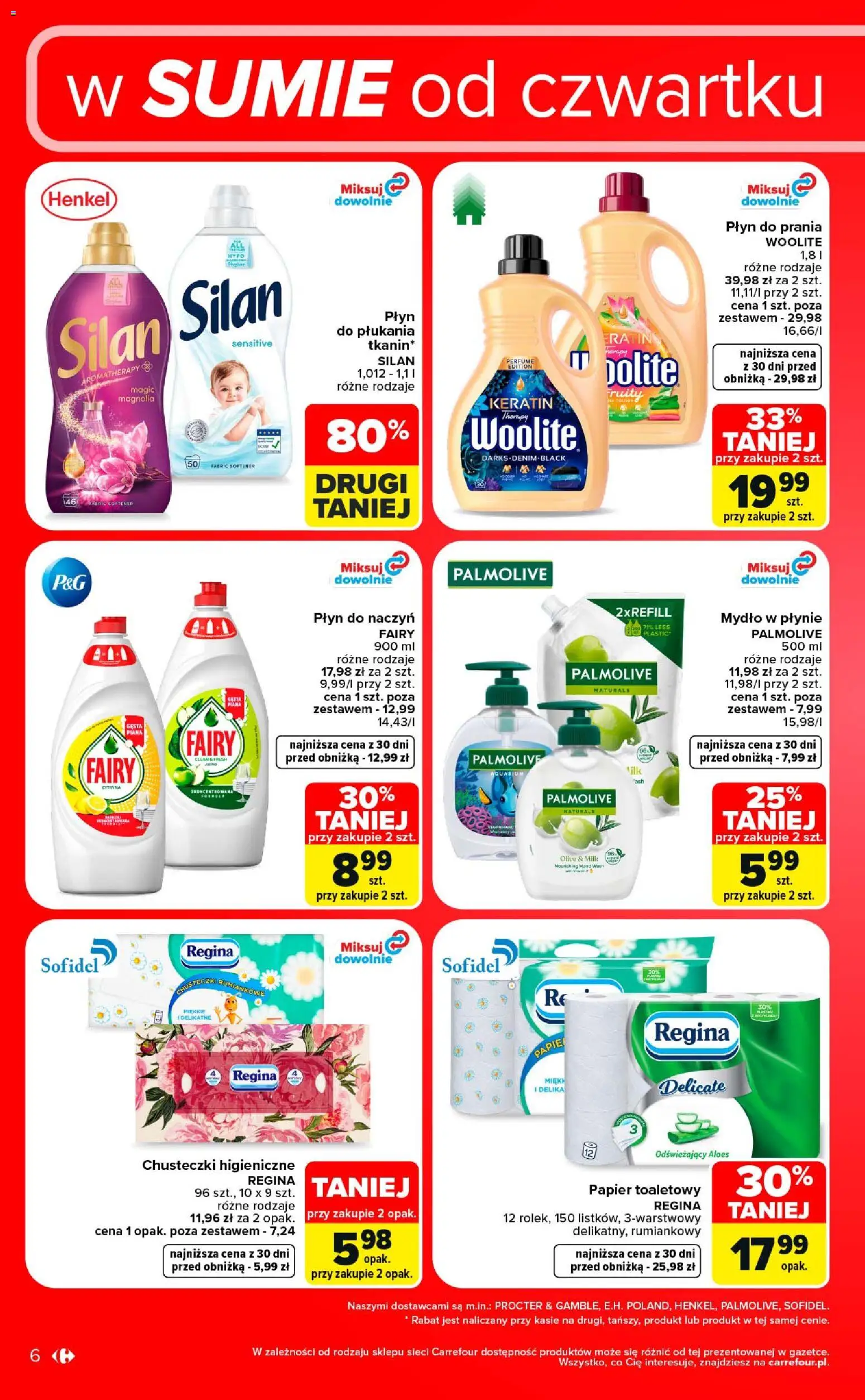 Carrefour gazetka - Weekend okazji od 03.09.2026 | Strona: 6 | Produkty: Chusteczki, Papier toaletowy, Mydło w płynie, Mydło