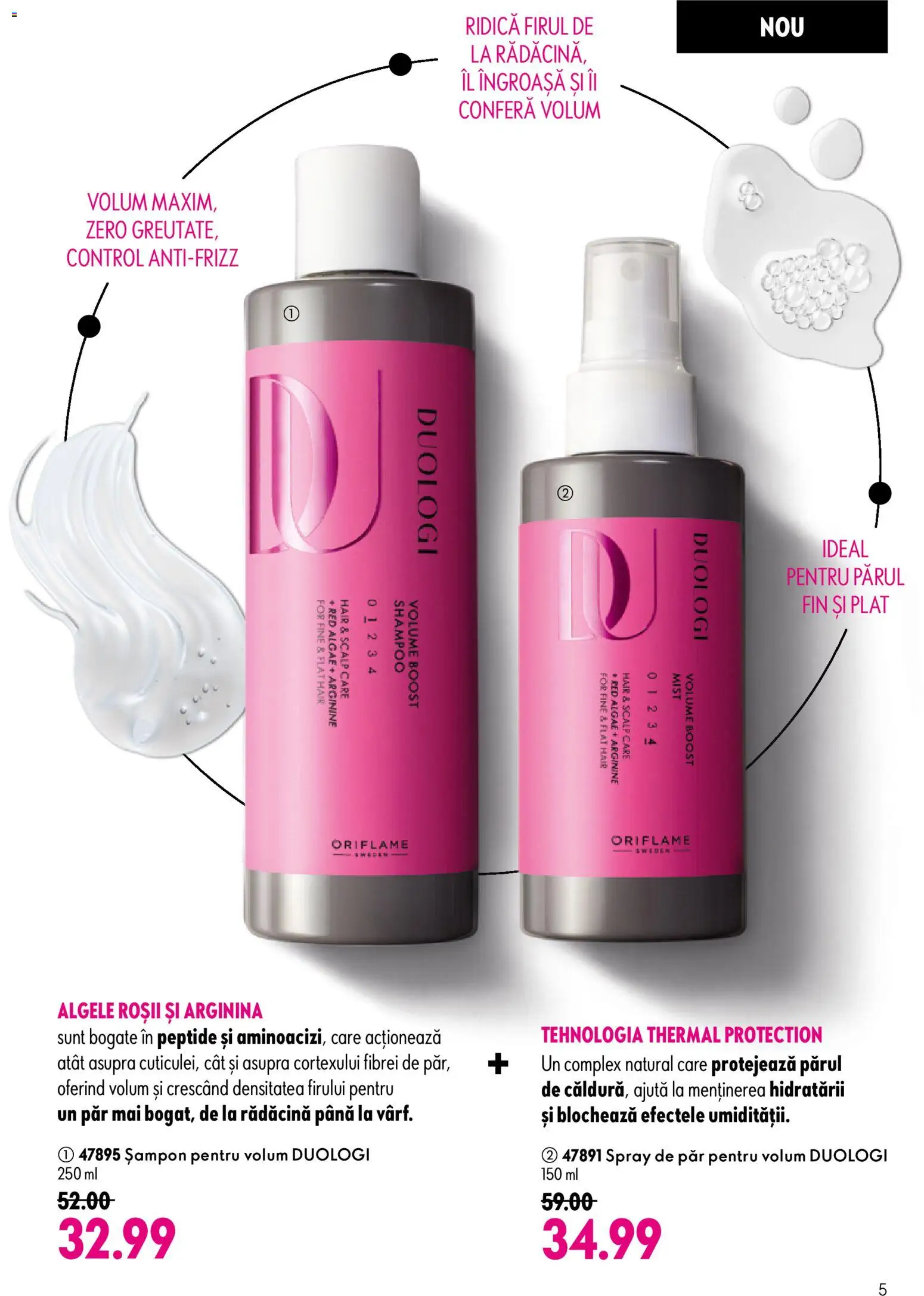 Noul catalog Oriflame – valabil de la 19.08.2026 | Pagină: 5 | Produse: Zero, Șampon, Spray de păr, Roșii