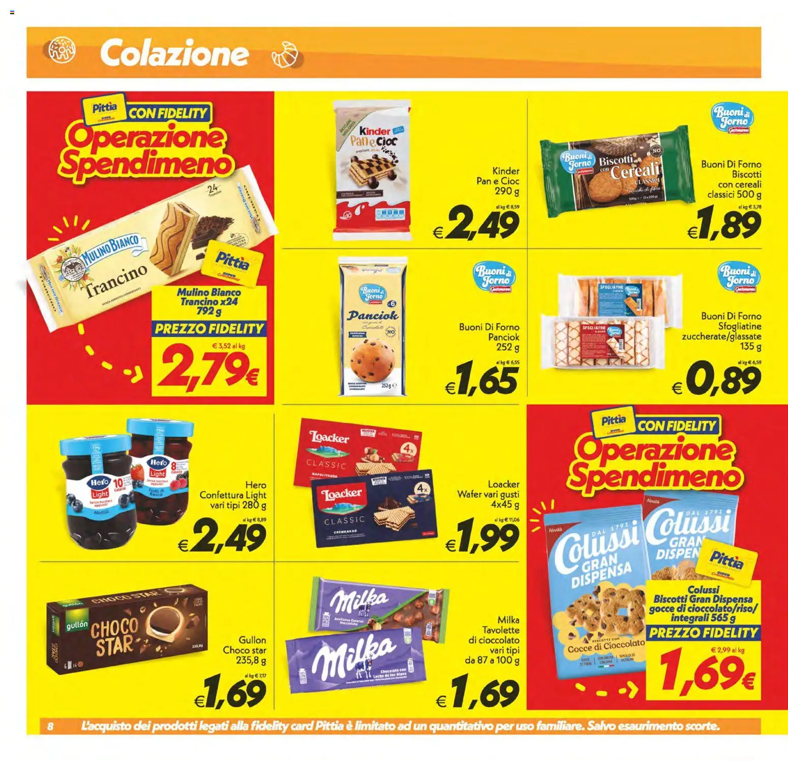 Volantino SuperConveniente del 22/09/2026 | Pagina: 8 | Prodotti: Cioccolato, Cereali, Biscotti, Forno