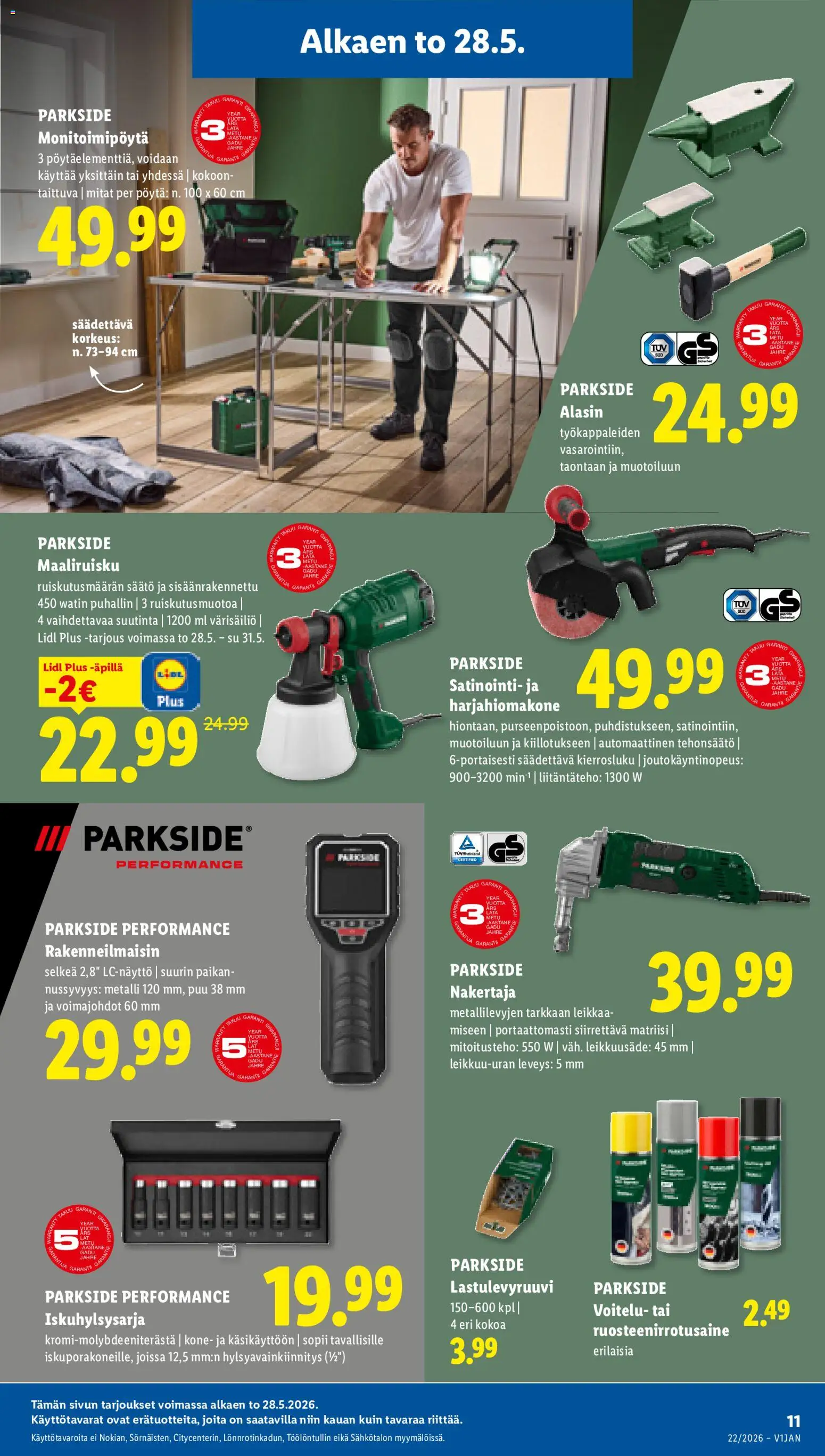 Lidl tarjoukset - Tampere – voimassa 28.05.2026 alkaen | Sivu: 13 | Tuotteet: Pöytä