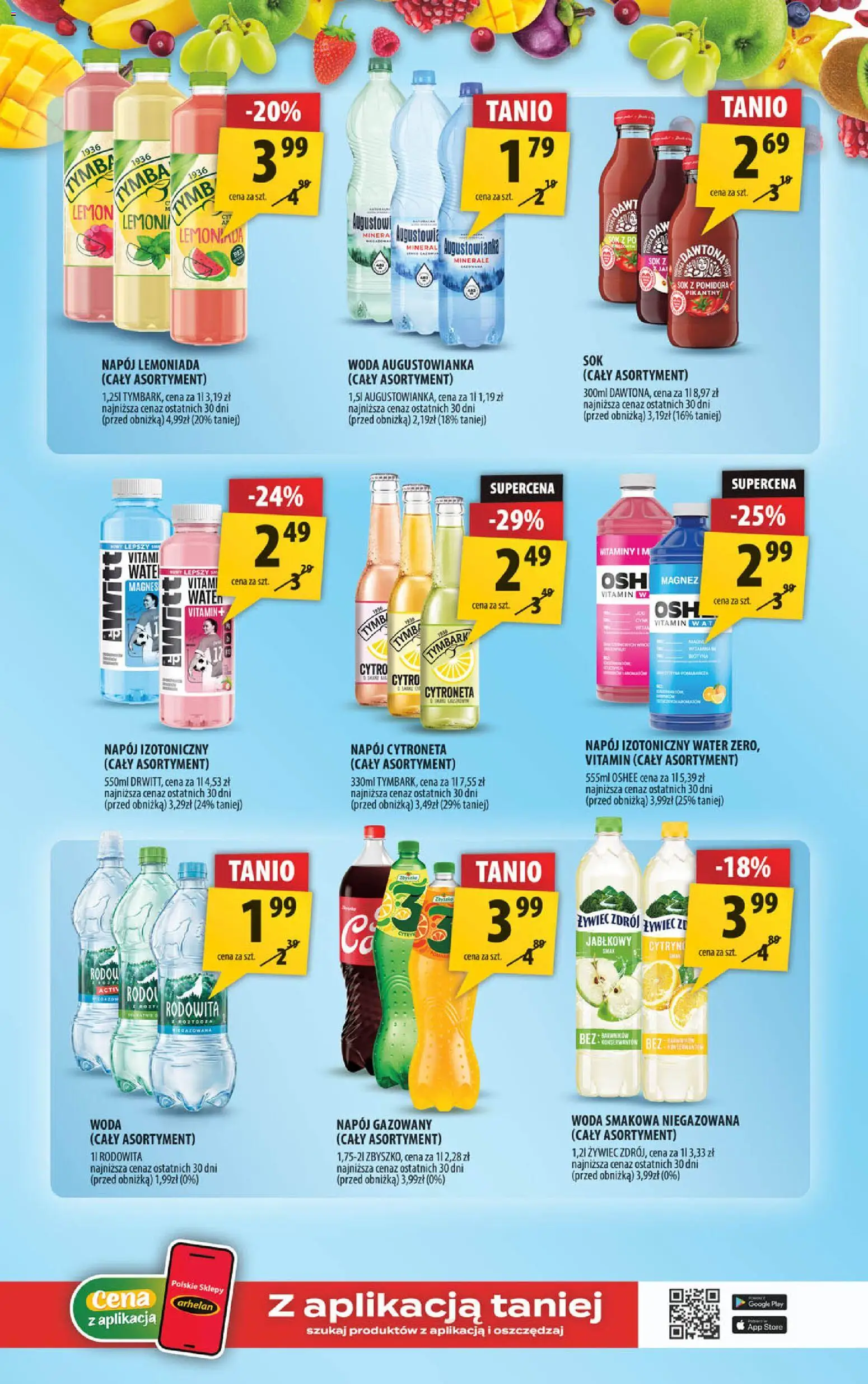 Arhelan gazetka od 10.08.2026 | Strona: 15 | Produkty: Tymbark, Woda smakowa, Lemoniada, Sok