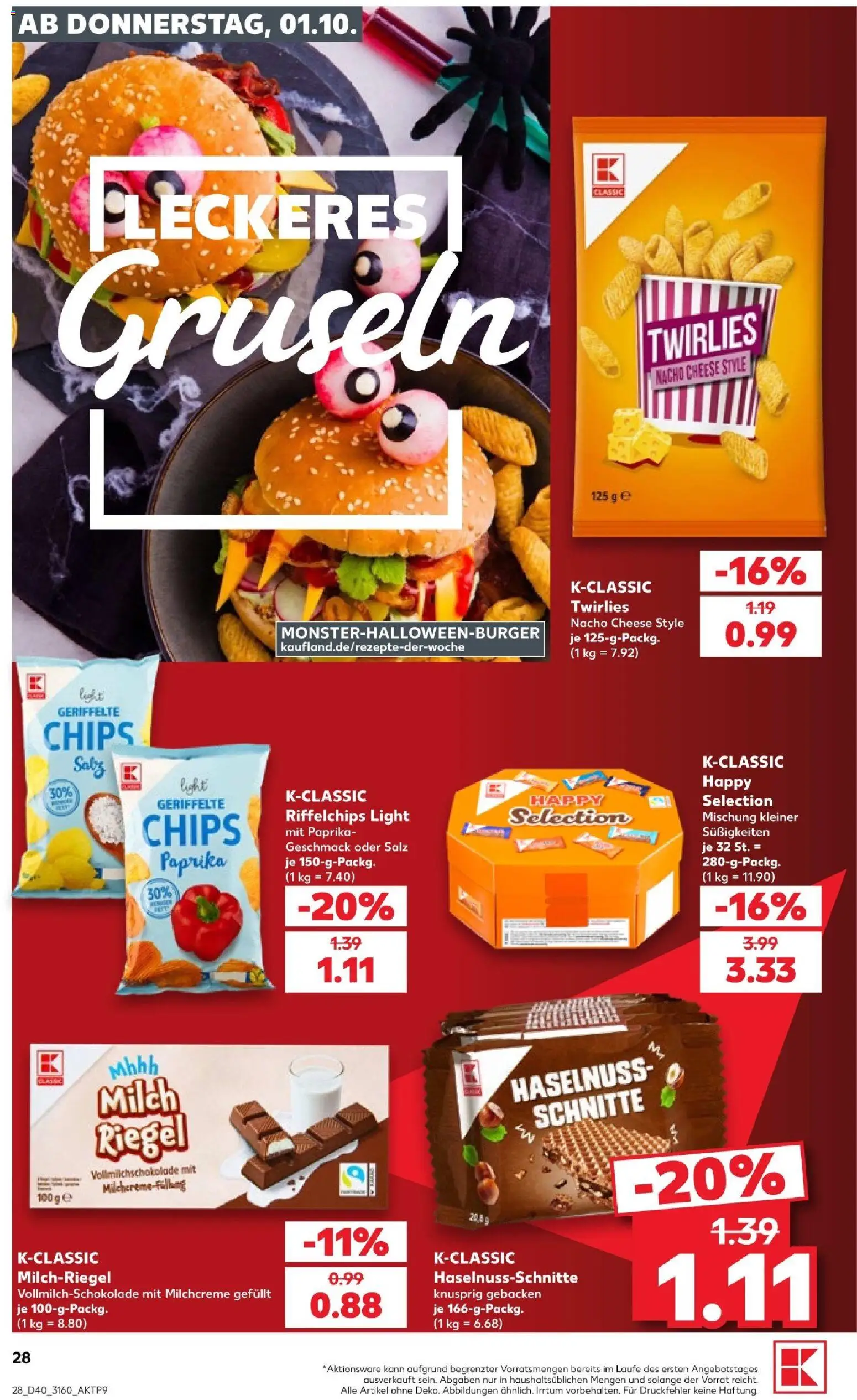 Kaufland Prospekt Potsdam – gültig ab 01.10.2026 | Seite: 32 | Produkte: Milch, Paprika, Salz, Chips