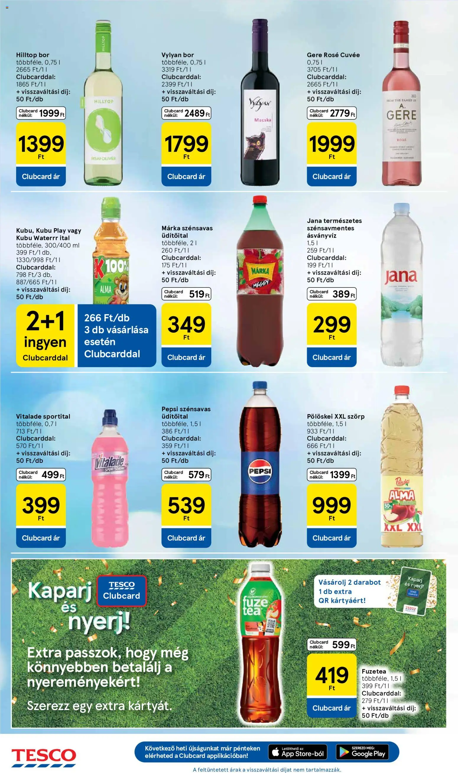 Tesco akciós ujság - amely érvényes a következő dátumtól: 18.06.2026 | Oldal: 26 | Termékek: Szörp, Pepsi, Ásványvíz, Alma