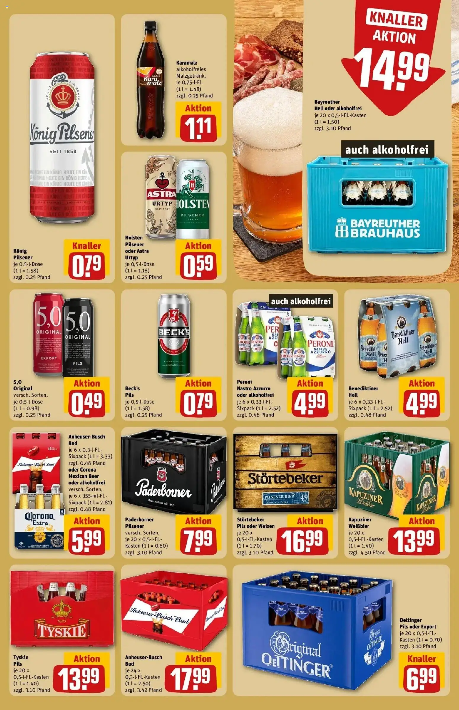 REWE Prospekt ab 28.09.2026 zum Blättern » Angebote | Seite: 25 | Produkte: Bayreuther hell, Bier, Pils, Holsten
