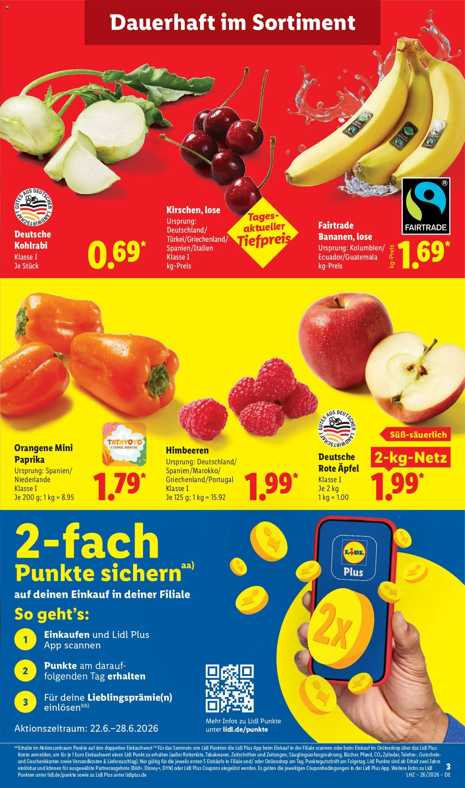 Lidl Německo leták od 22.06.2026 | Strana: 3 | Produkty: Paprika