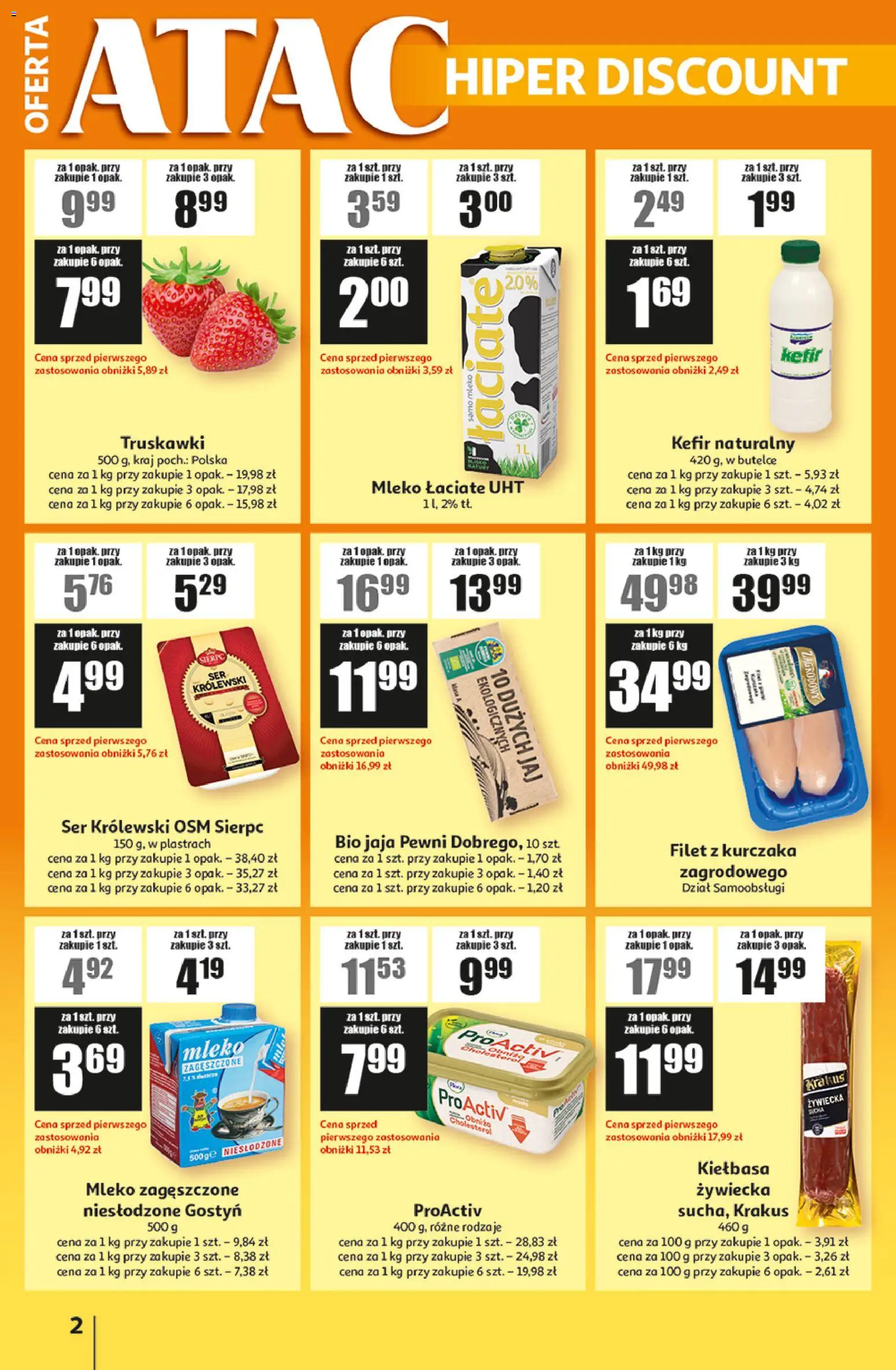 Auchan gazetka - ATAC Hiper Discount od 11.06.2026 | Strona: 2 | Produkty: Kefir, Mleko, Ser, Jaja