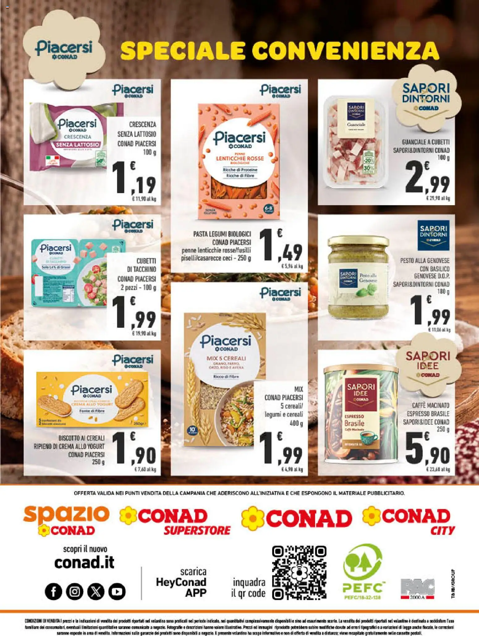 Volantino Conad del 28/10/2026 | Pagina: 8 | Prodotti: Legumi, Caffè, Latte, Crescenza