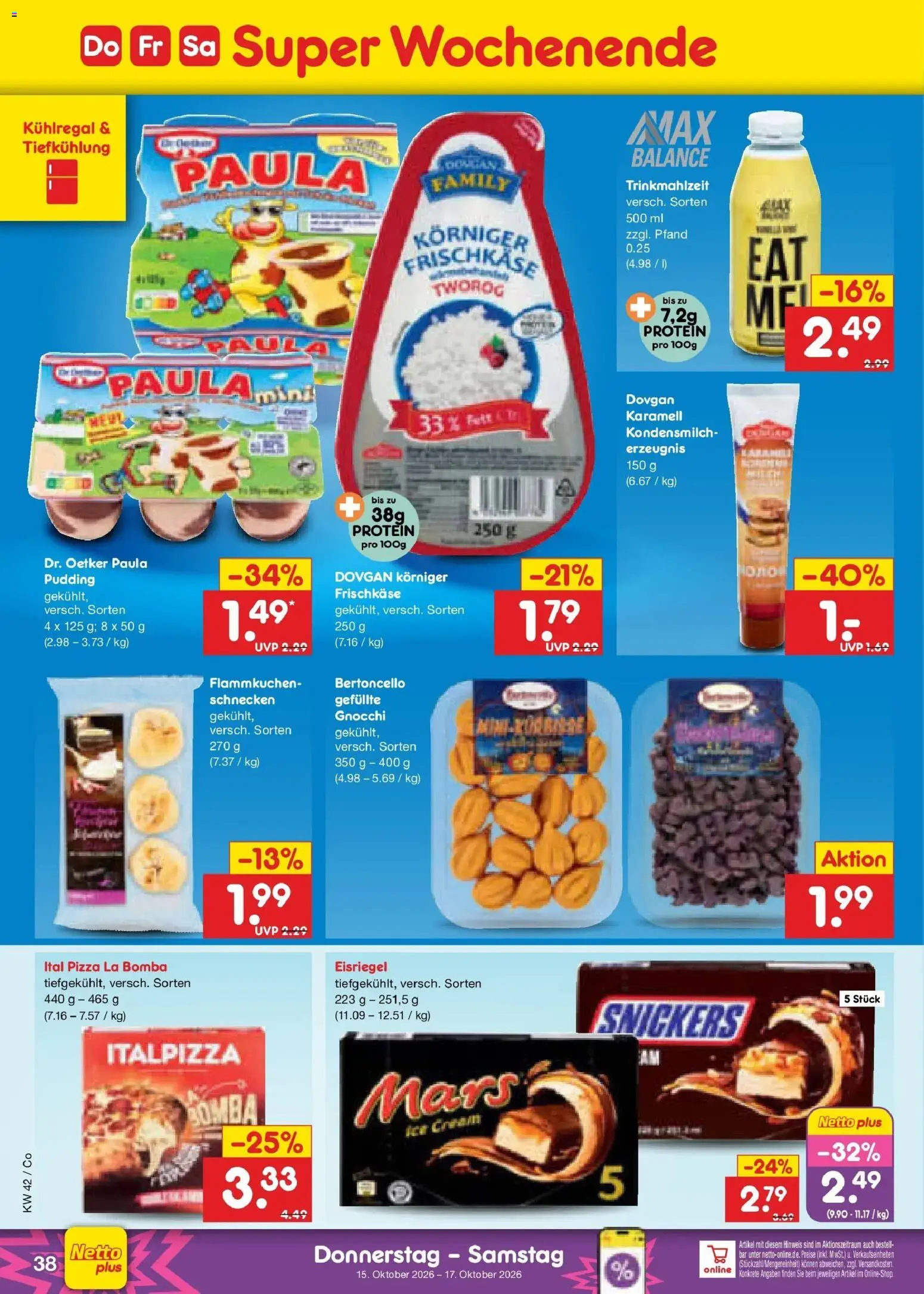 Netto Marken-Discount Prospekt Delitzsch – gültig ab 12.10.2026 | Seite: 52 | Produkte: Pudding, Mars, Kondensmilch, Frischkase