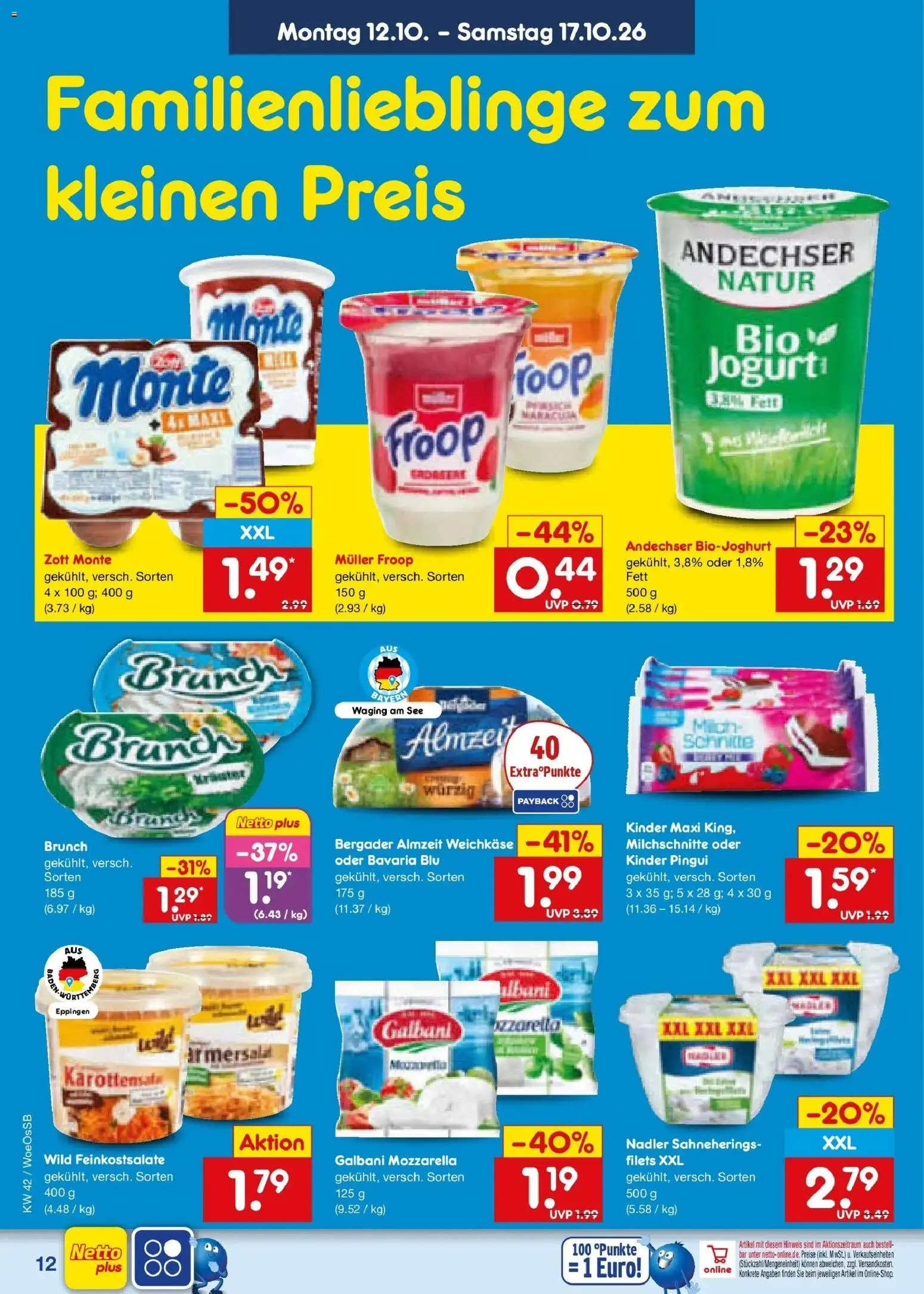 Netto Marken-Discount Prospekt Gemmingen (ab 12.10.2026) » Angebote | Seite: 14 | Produkte: Froop, Mozzarella