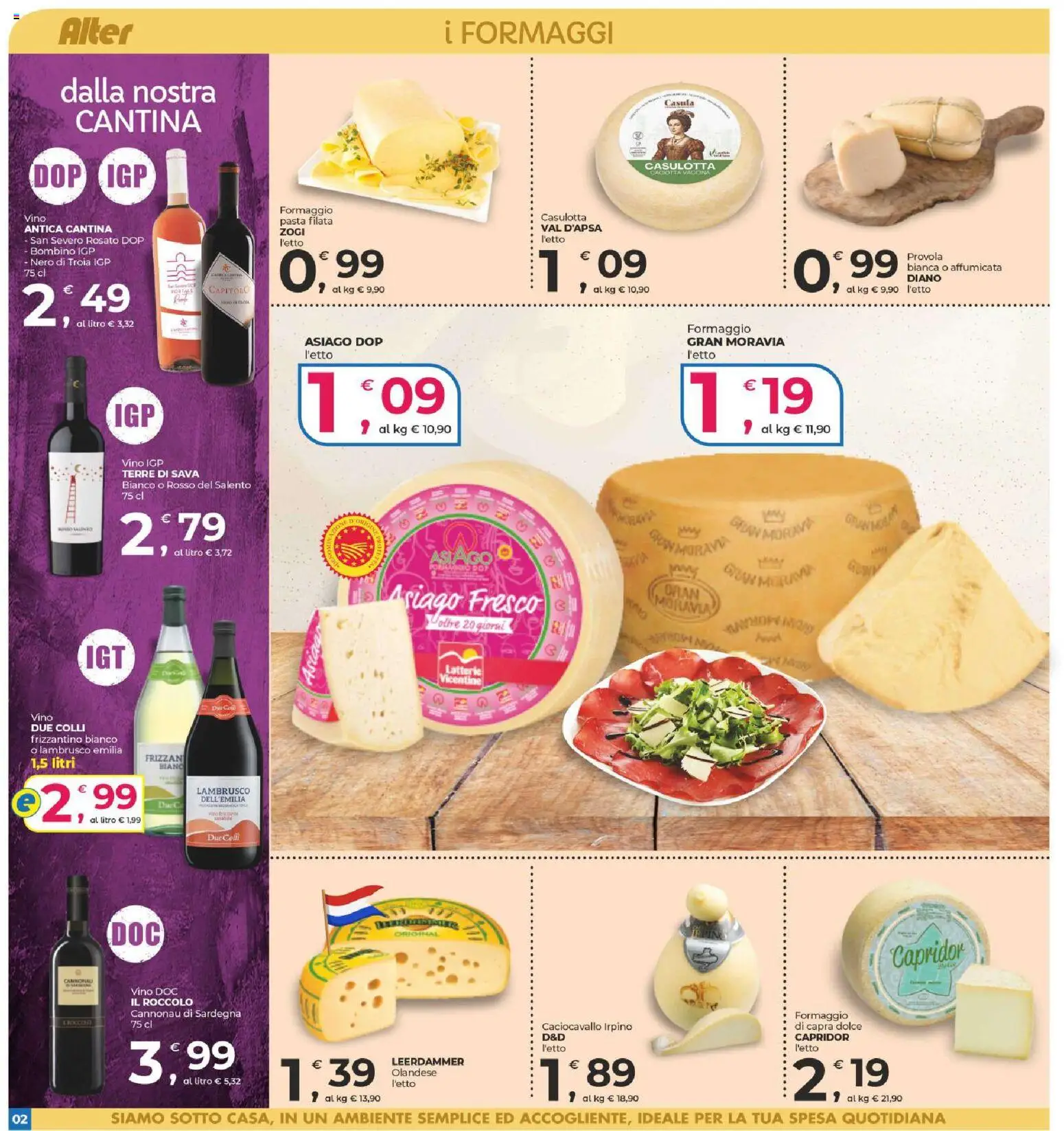Volantino Alter Discount del 16/10/2026 | Pagina: 2 | Prodotti: Formaggio, Pasta, Formaggio asiago, Lambrusco
