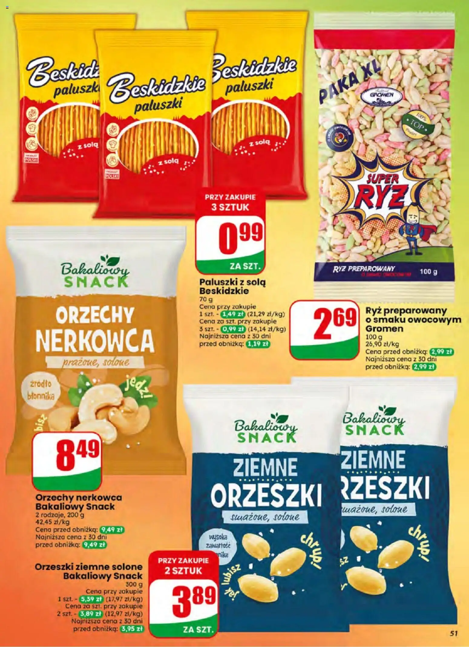 Dino gazetka od 01.07.2026 | Strona: 51 | Produkty: Orzeszki ziemne, Ryż preparowany, Ryż, Orzechy