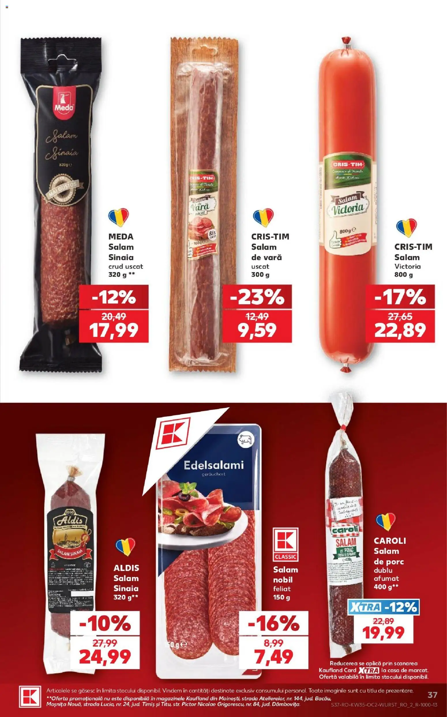 Noul catalog Kaufland – valabil de la 26.08.2026 | Pagină: 37 | Produse: Aplică, Salam