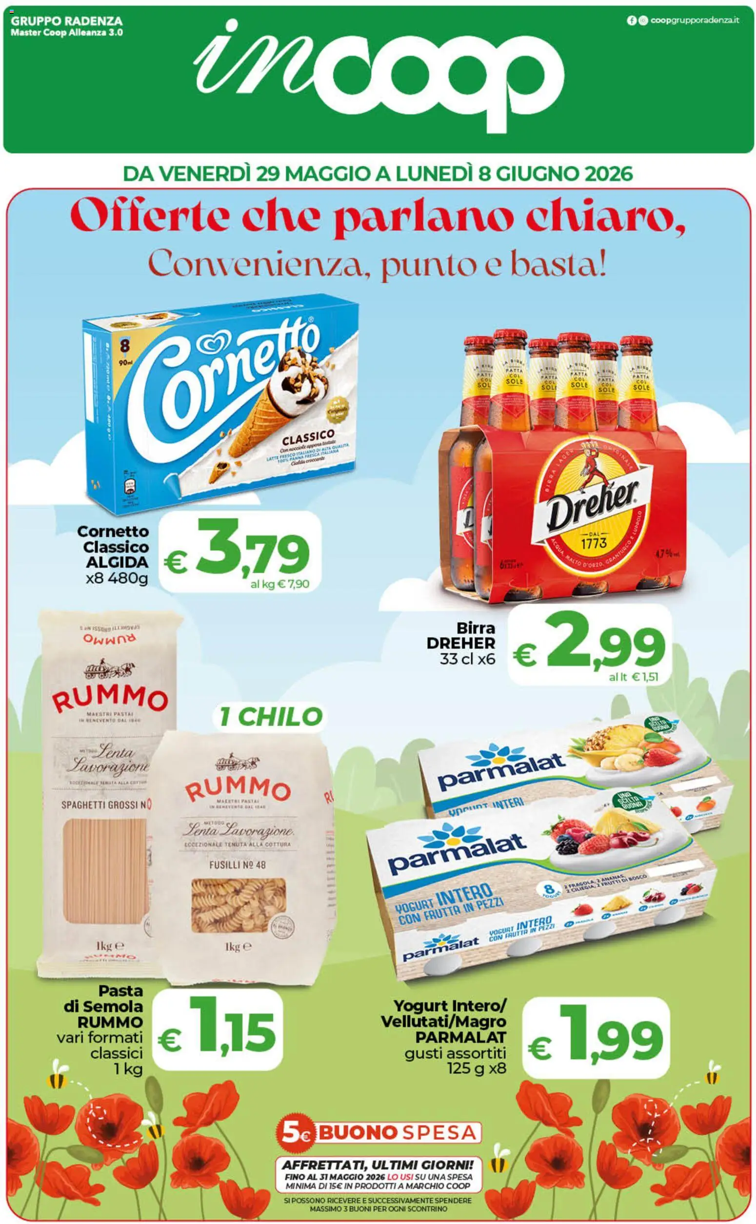 Volantino COOP del 29.05.2026 | Pagina: 1 | Prodotti: Panna, Frutta, Latte, Fusilli
