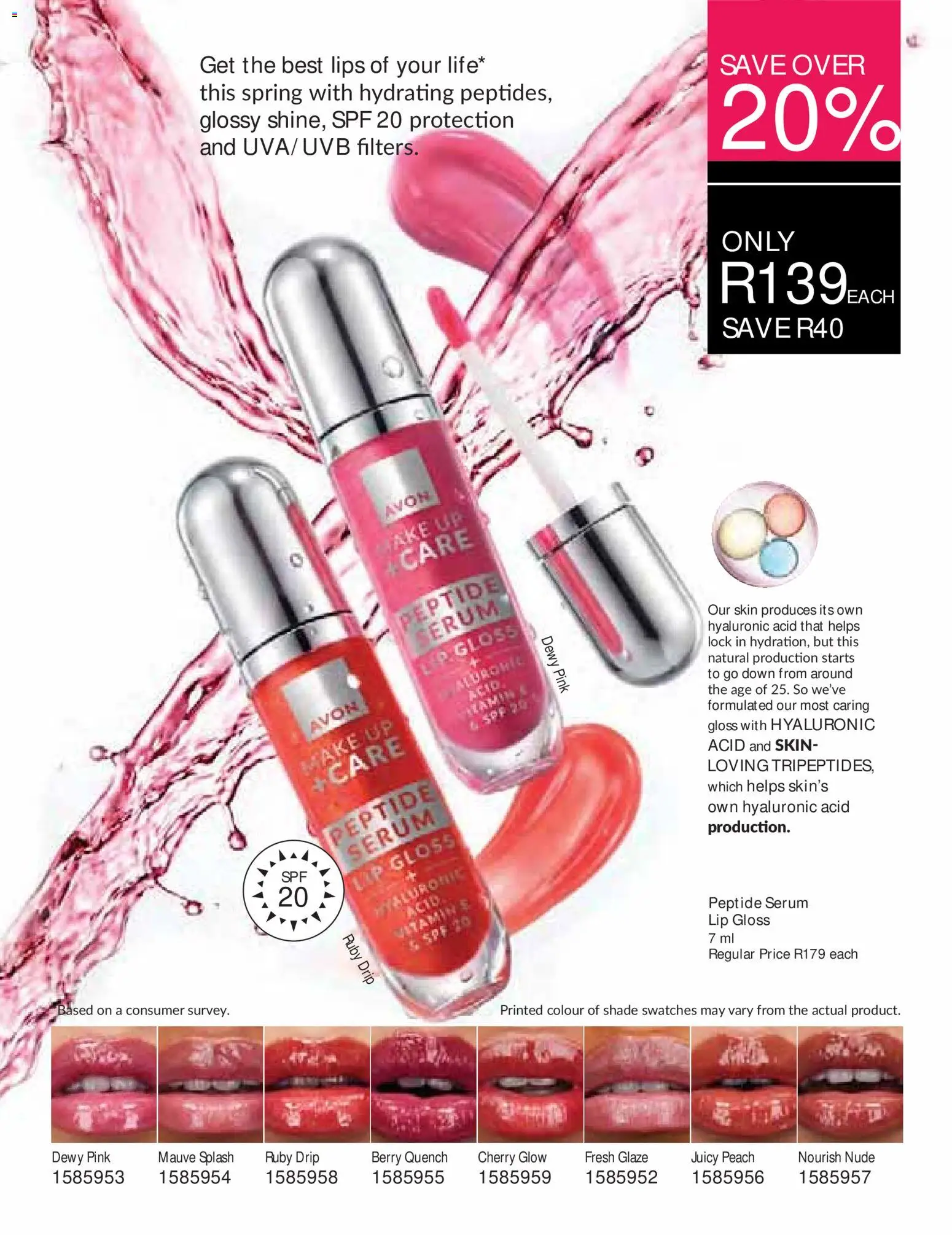 New Avon catalogue – valid from 01/09/2026 | Page: 23 | Products: Serum, Gloss, Lip gloss, Peach