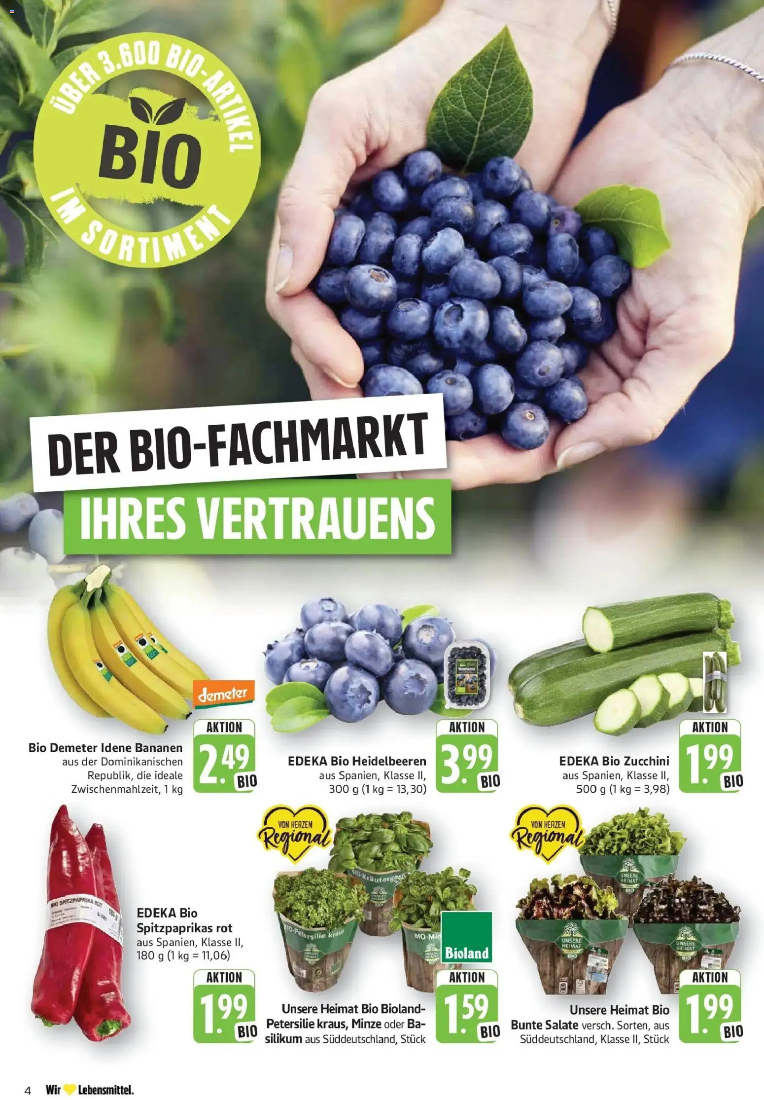 E center Prospekt Göppingen – gültig ab 17.05.2026 | Seite: 10 | Produkte: Bananen, Heidelbeeren, Petersilie, Zucchini