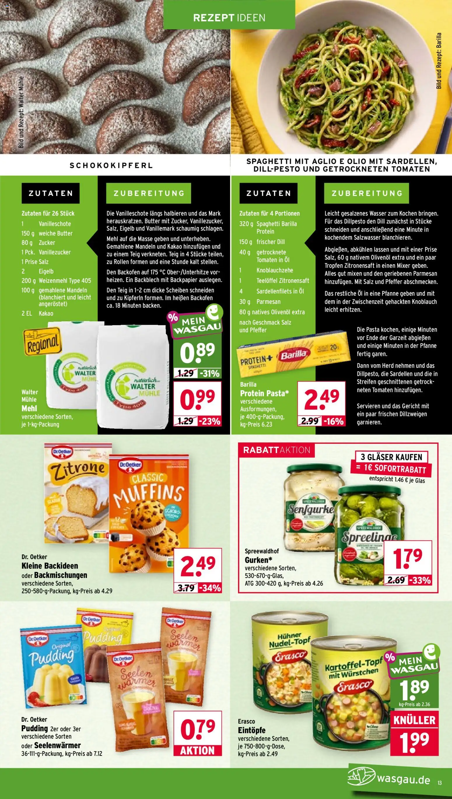 Wasgau Prospekt – gültig ab 19.10.2026 | Seite: 13 | Produkte: Mühle, Mehl, Weizenmehl, Mandeln
