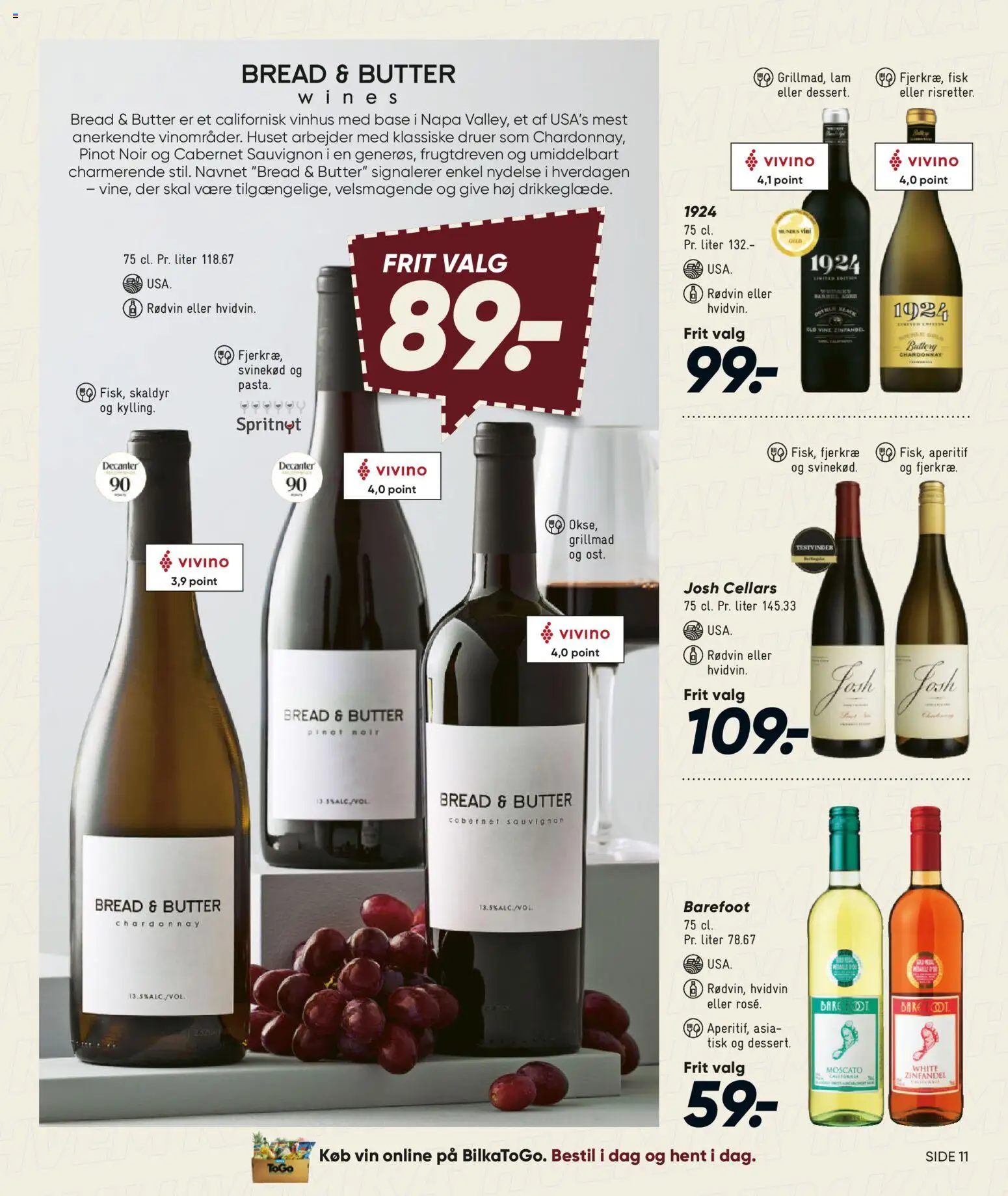 Bilka tilbudsavis – gyldig fra 30/10/2026 | Side: 11 | Produkter: Fisk, Søm, Druer, Rødvin