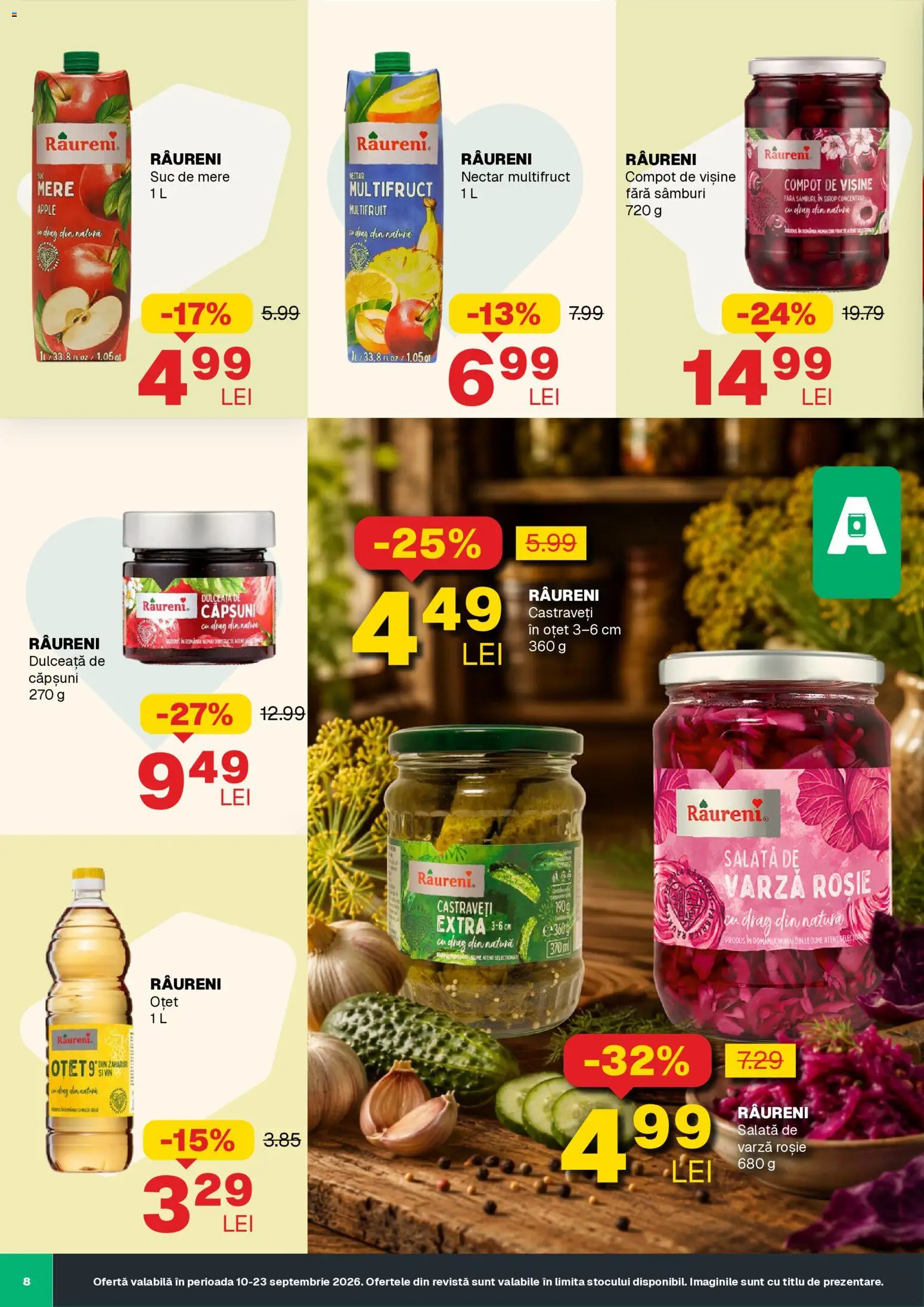 Noul catalog Annabella – valabil de la 10.09.2026 | Pagină: 8 | Produse: Mere, Căpșuni, Compot, Salată