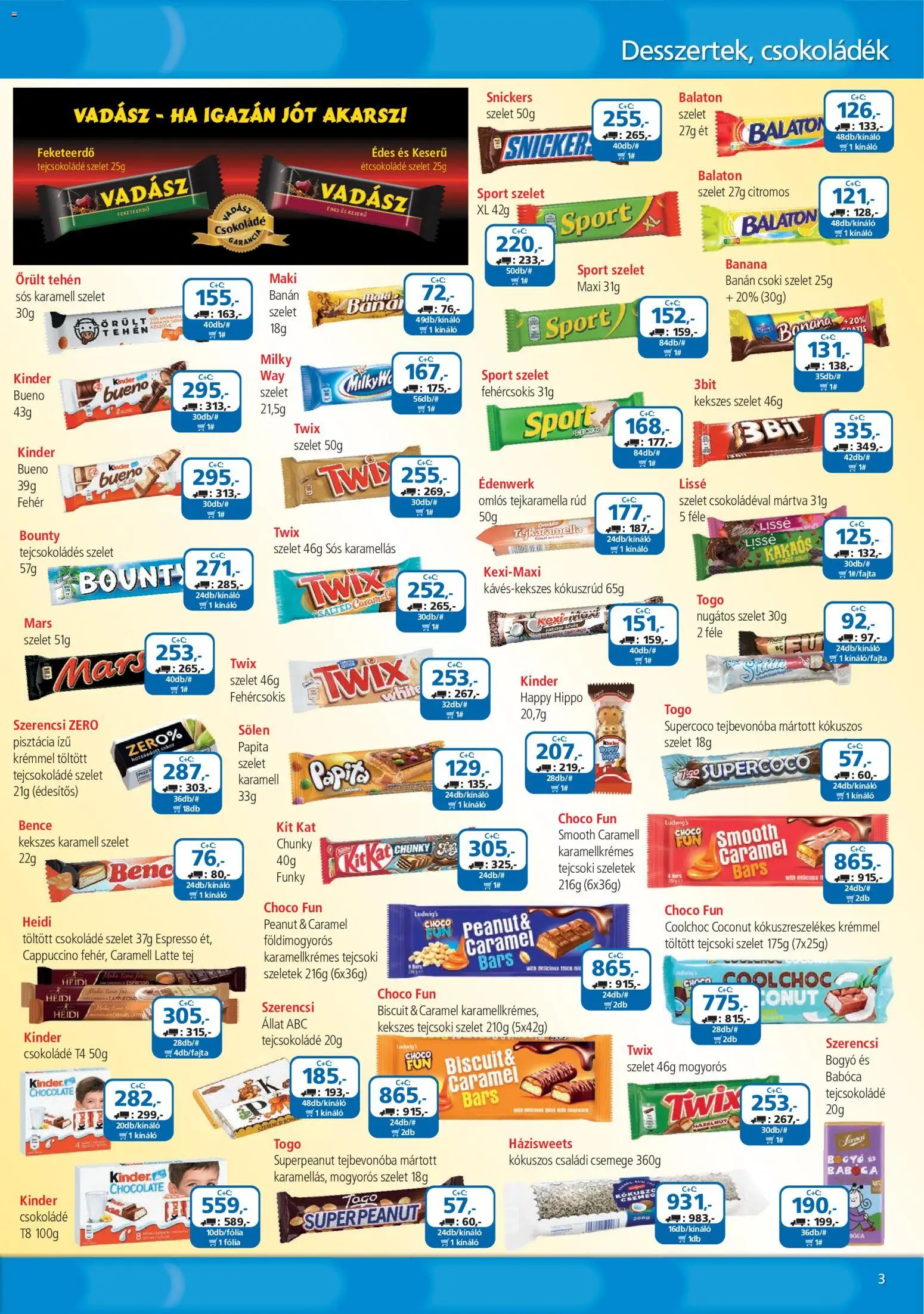 ÁRKLUB akciós ujság - amely érvényes a következő dátumtól: 2026.09.01. | Oldal: 3 | Termékek: Kinder Bueno, Pisztácia, KitKat, Tej
