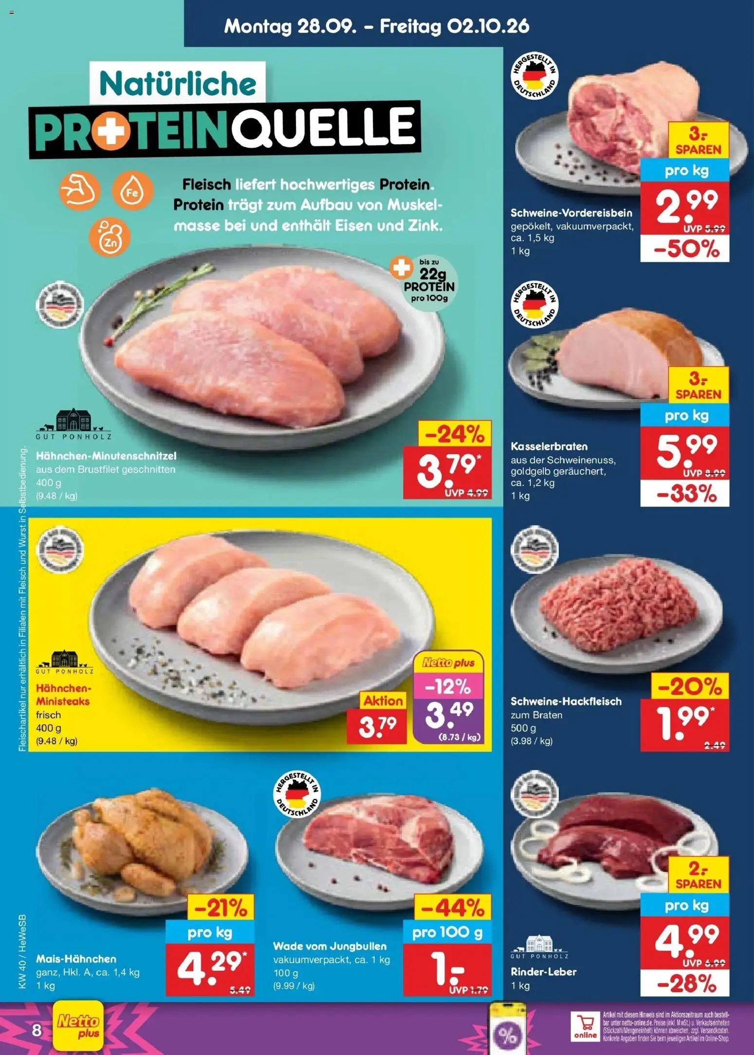 Netto Marken-Discount Prospekt Hamburg – gültig ab 28.09.2026 | Seite: 10 | Produkte: Hahnchen, Wurst, Fleisch
