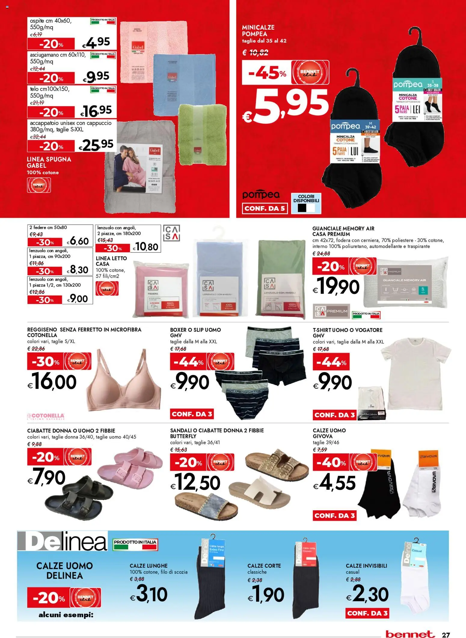 Volantino bennet del 07.05.2026 | Pagina: 27 | Prodotti: Spugna, Reggiseno, Boxer, Cappuccio