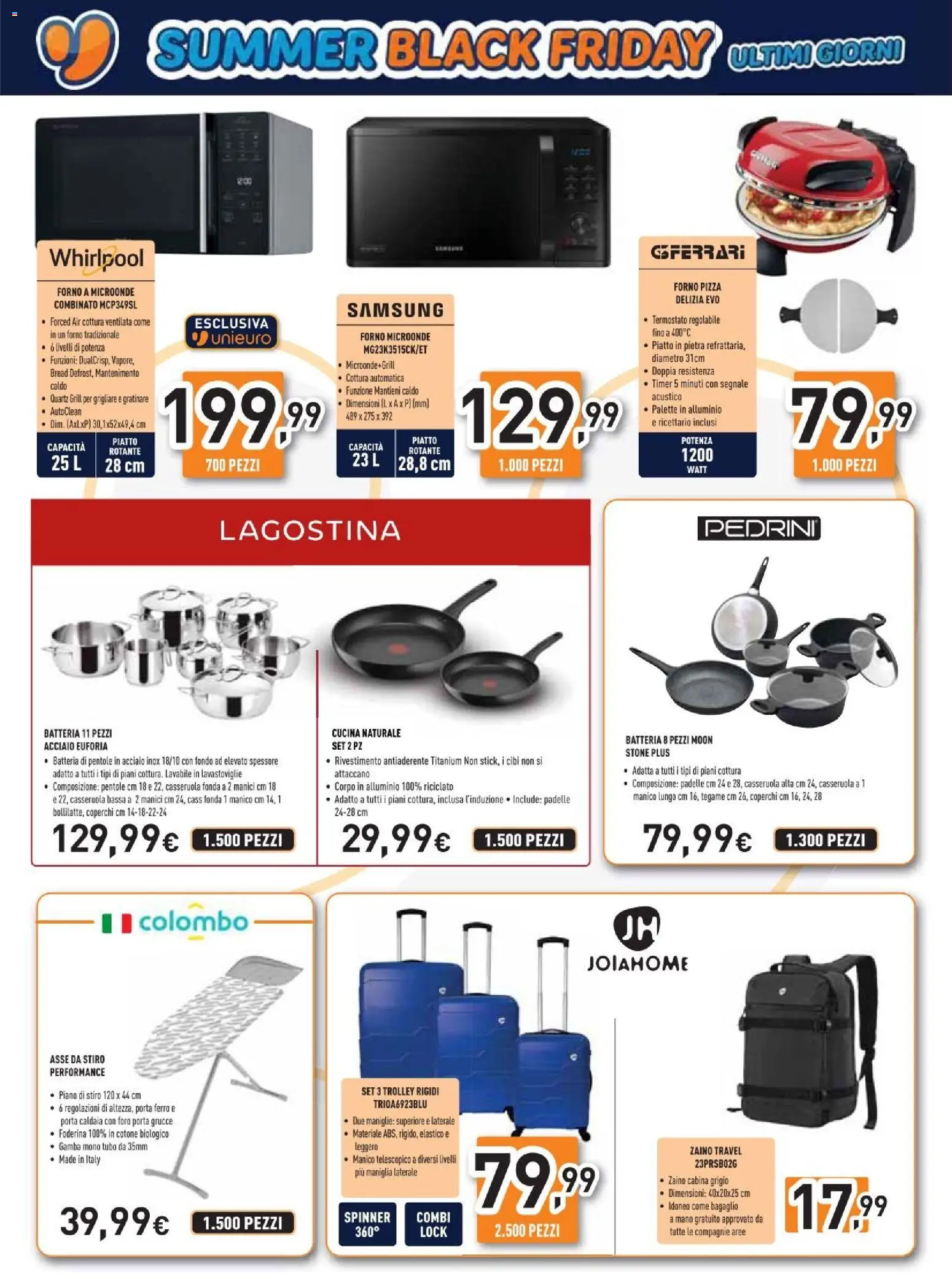 Volantino Unieuro del 26/06/2026 | Pagina: 21 | Prodotti: Pizza, Zaino, Forno, Samsung